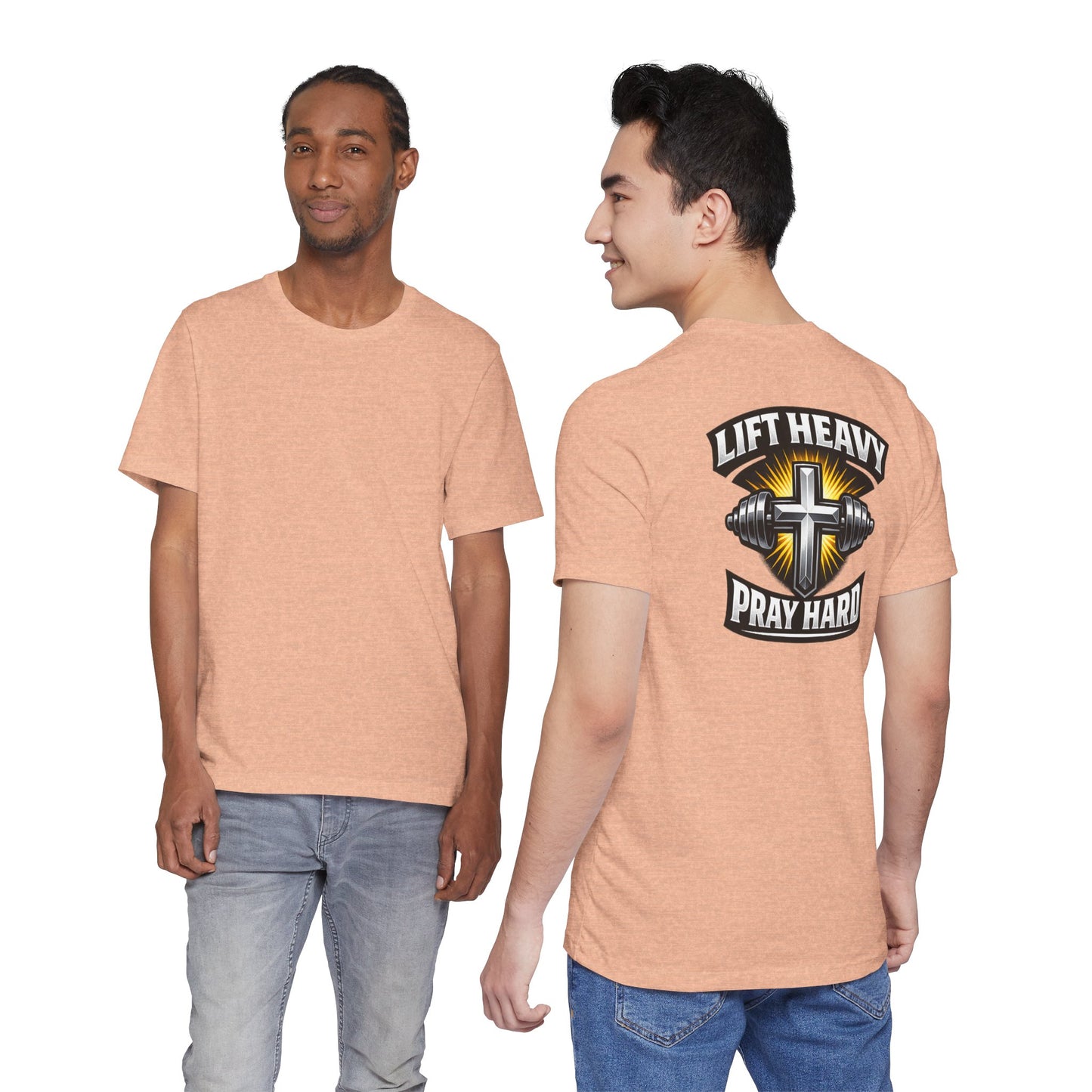 Lift Heavy Pray Hard T‑Shirt — Christian Fitness Gym Tee