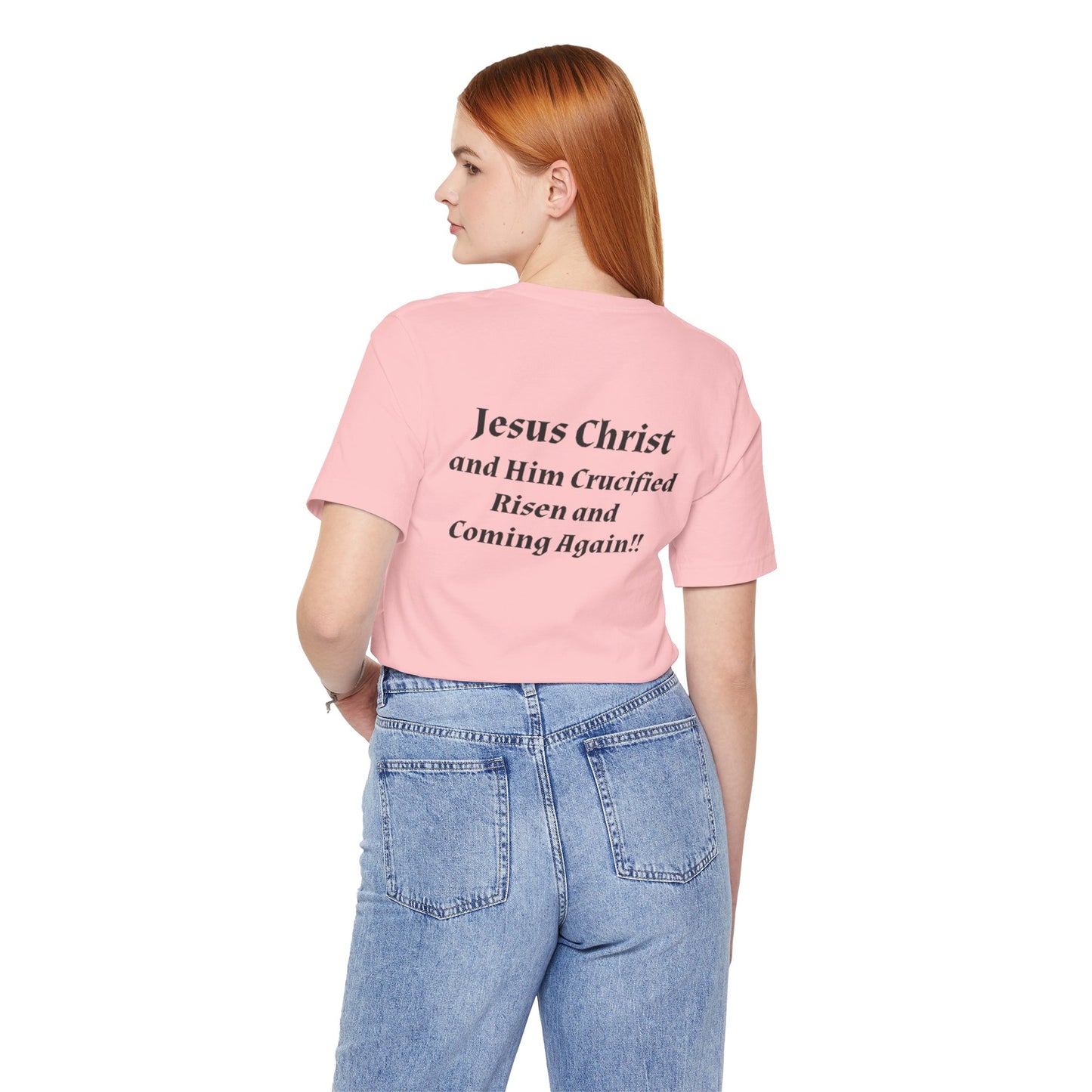 Jesus Christ (JC) Cross Tee — Crucified, Risen & Coming Again