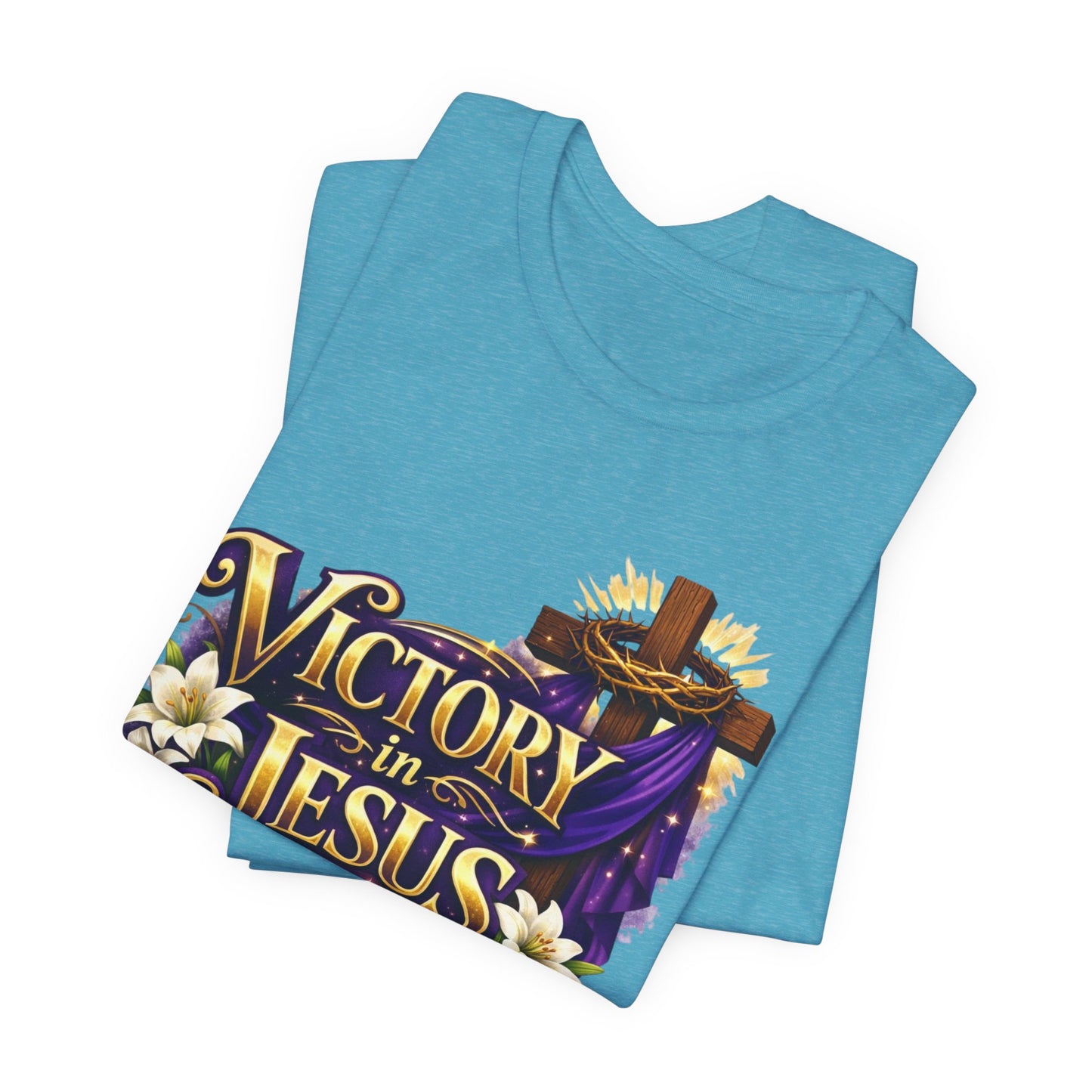 Victory In Jesus Christian T-Shirt — Cross Faith Tee