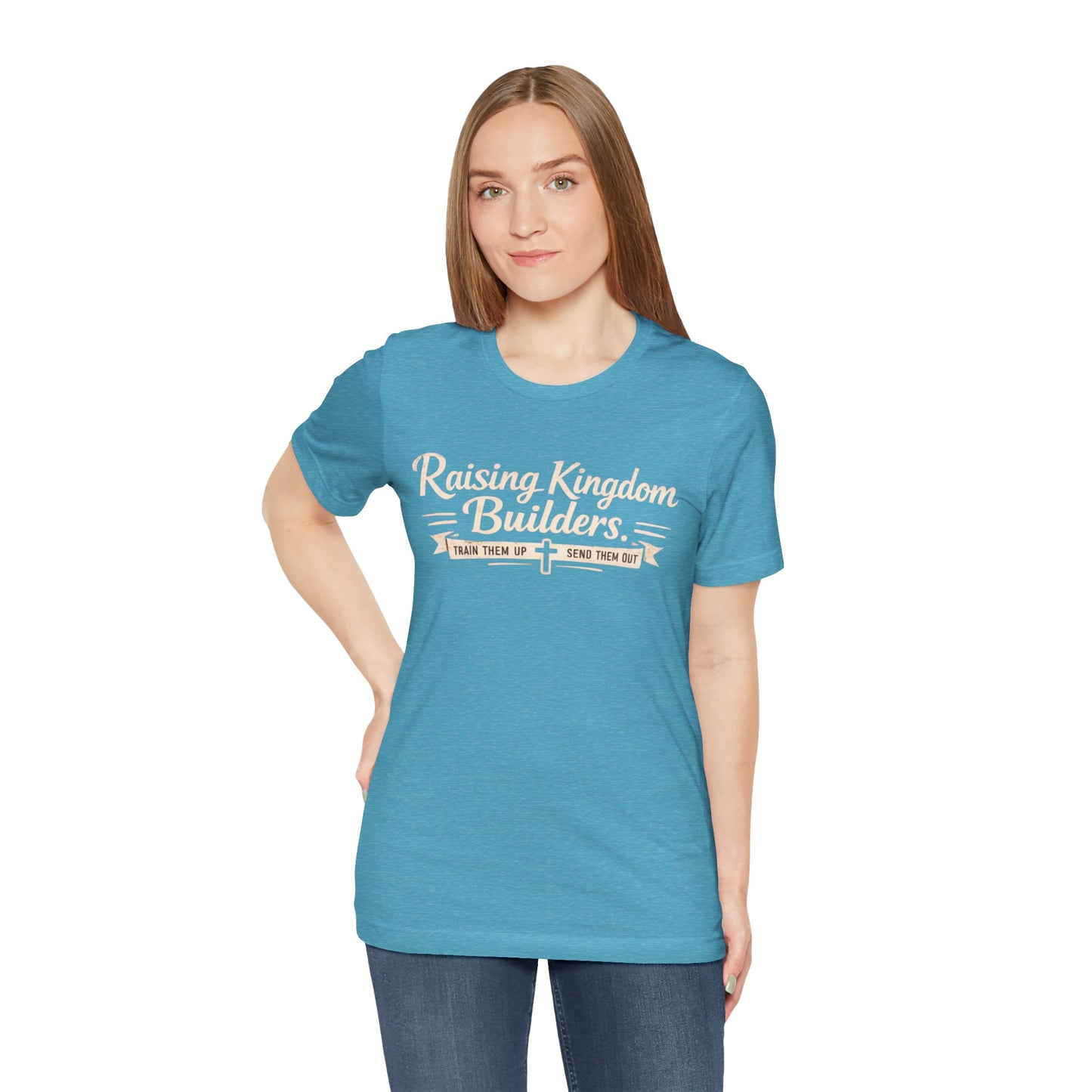 Raising Kingdom Builders Tee – Train Them Up, Send Them Out Christian Youth T-Shirt