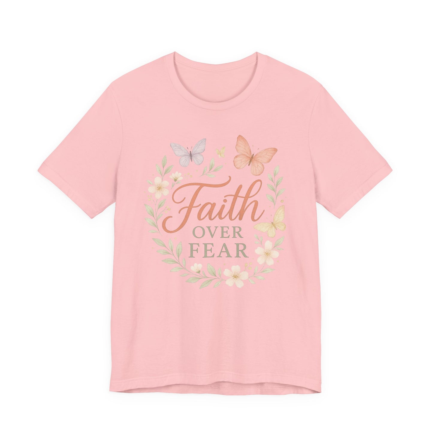 Faith Over Fear T-Shirt — Floral Butterfly Inspirational Tee