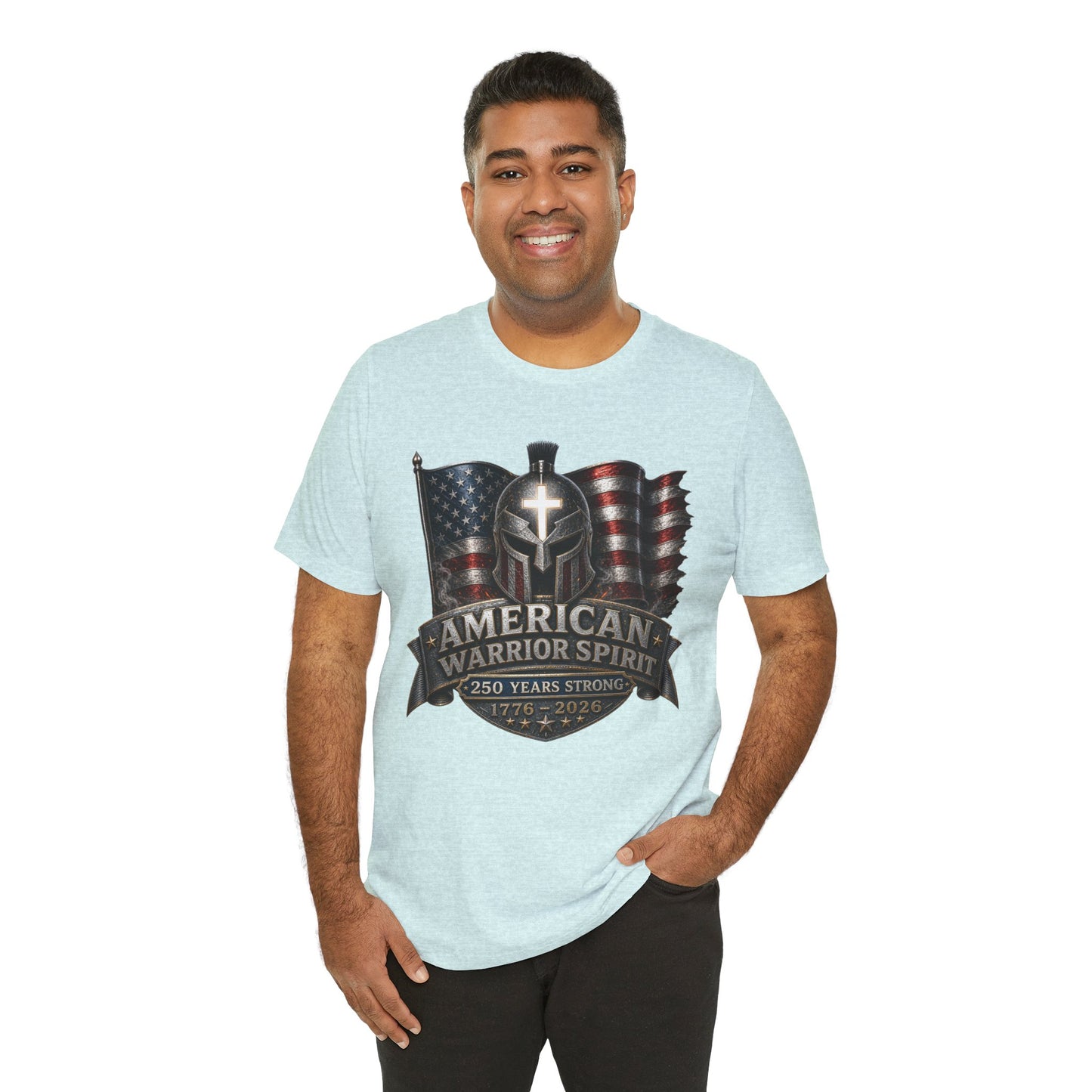 American Warrior Spirit T-Shirt – Patriotic 250 Years Strong Tee (1776–2026)