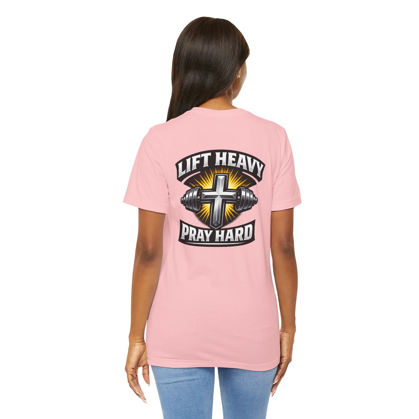 Lift Heavy Pray Hard T‑Shirt — Christian Fitness Gym Tee