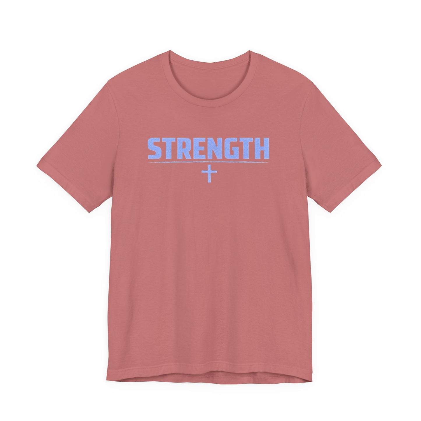 Strength with Cross Tee — Minimal Motivational Fitness Shirt