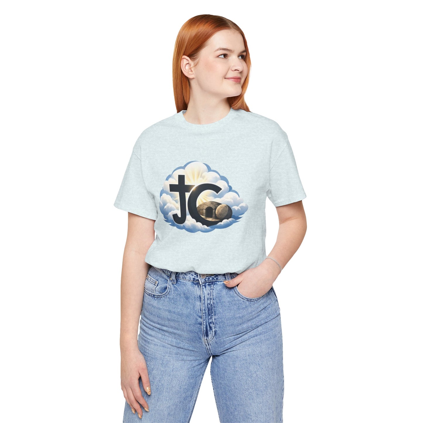 Jesus Christ (JC) Cross Tee — Crucified, Risen & Coming Again