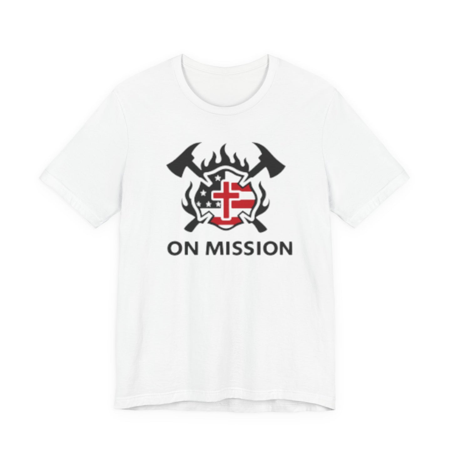 On Mission Christian Cross & American Flag T‑Shirt