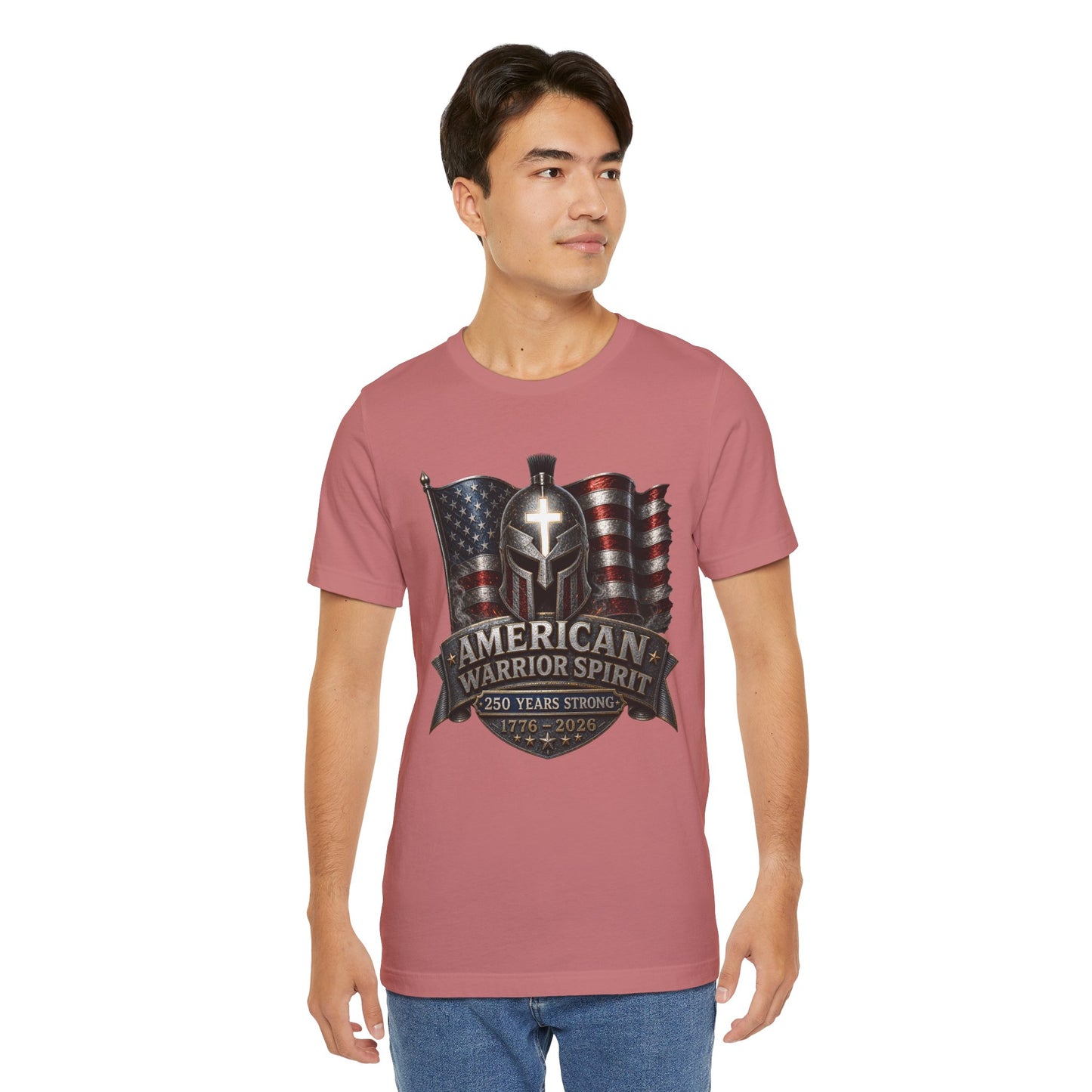 American Warrior Spirit T-Shirt – Patriotic 250 Years Strong Tee (1776–2026)