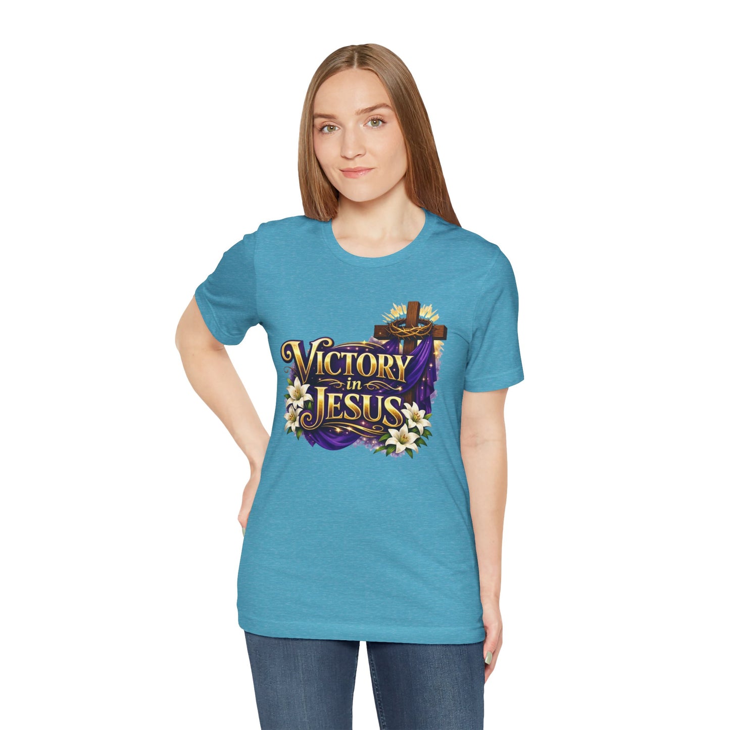 Victory In Jesus Christian T-Shirt — Cross Faith Tee