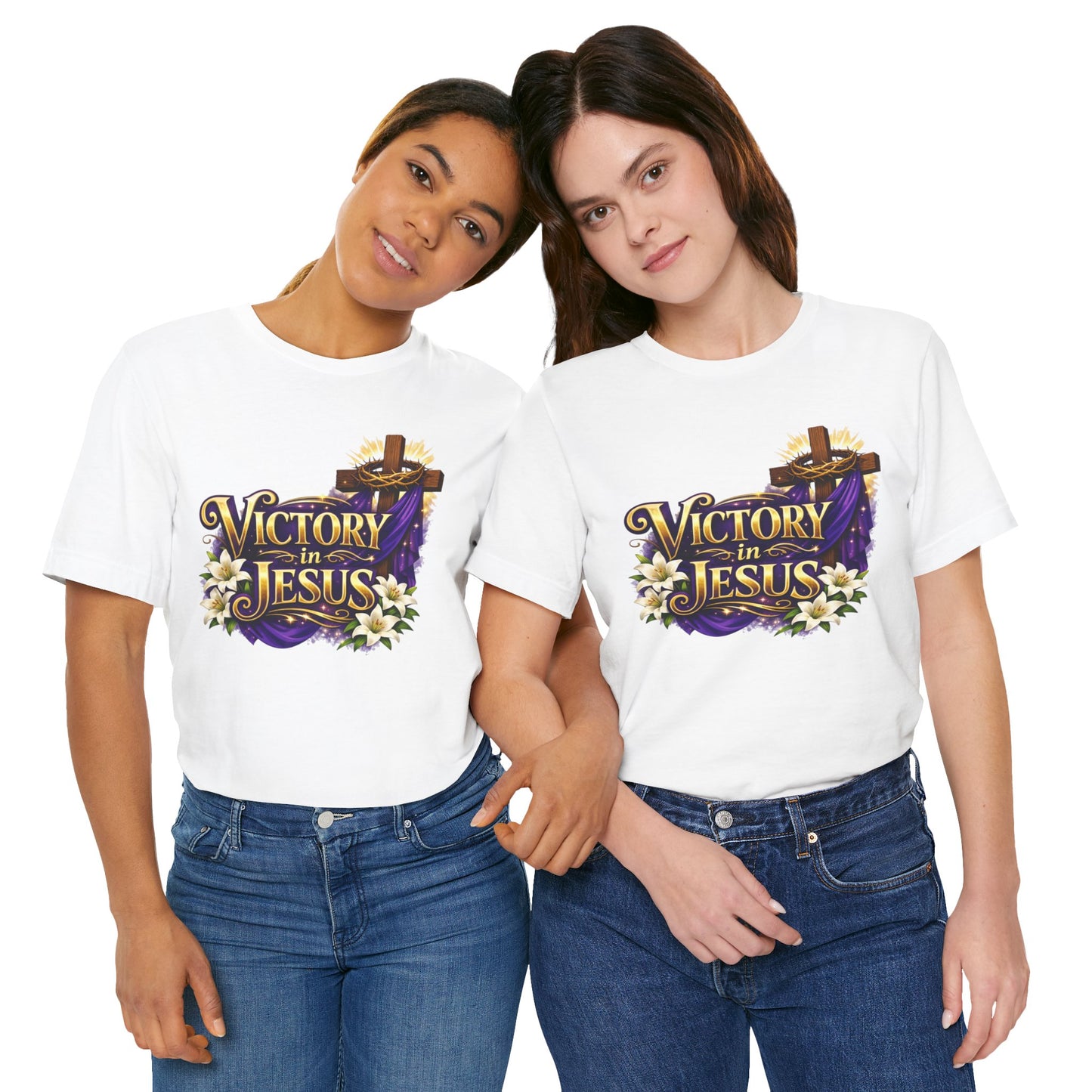 Victory In Jesus Christian T-Shirt — Cross Faith Tee