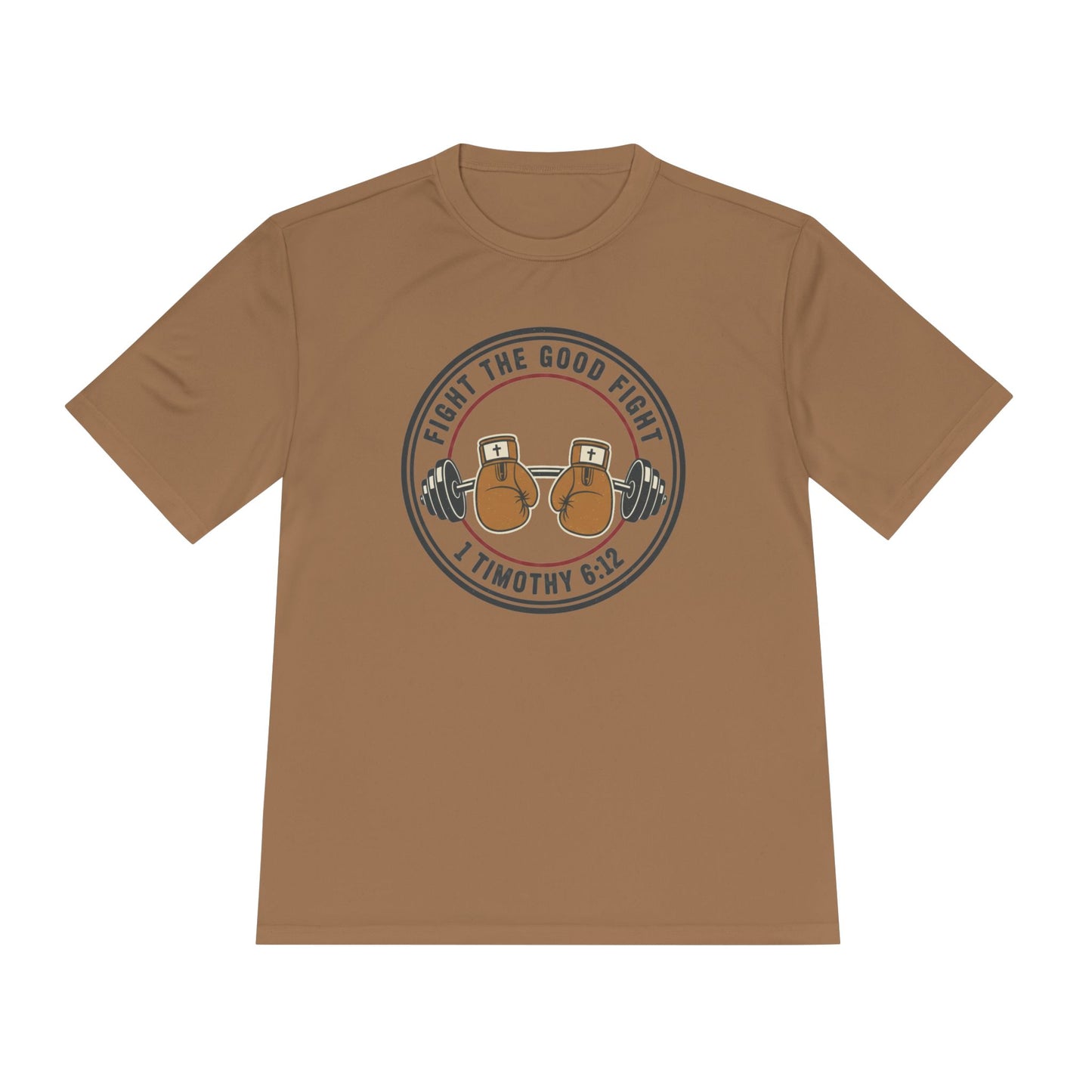 1 Timothy 6:12 'Fight the Good Fight' Moisture-Wicking Workout Tee