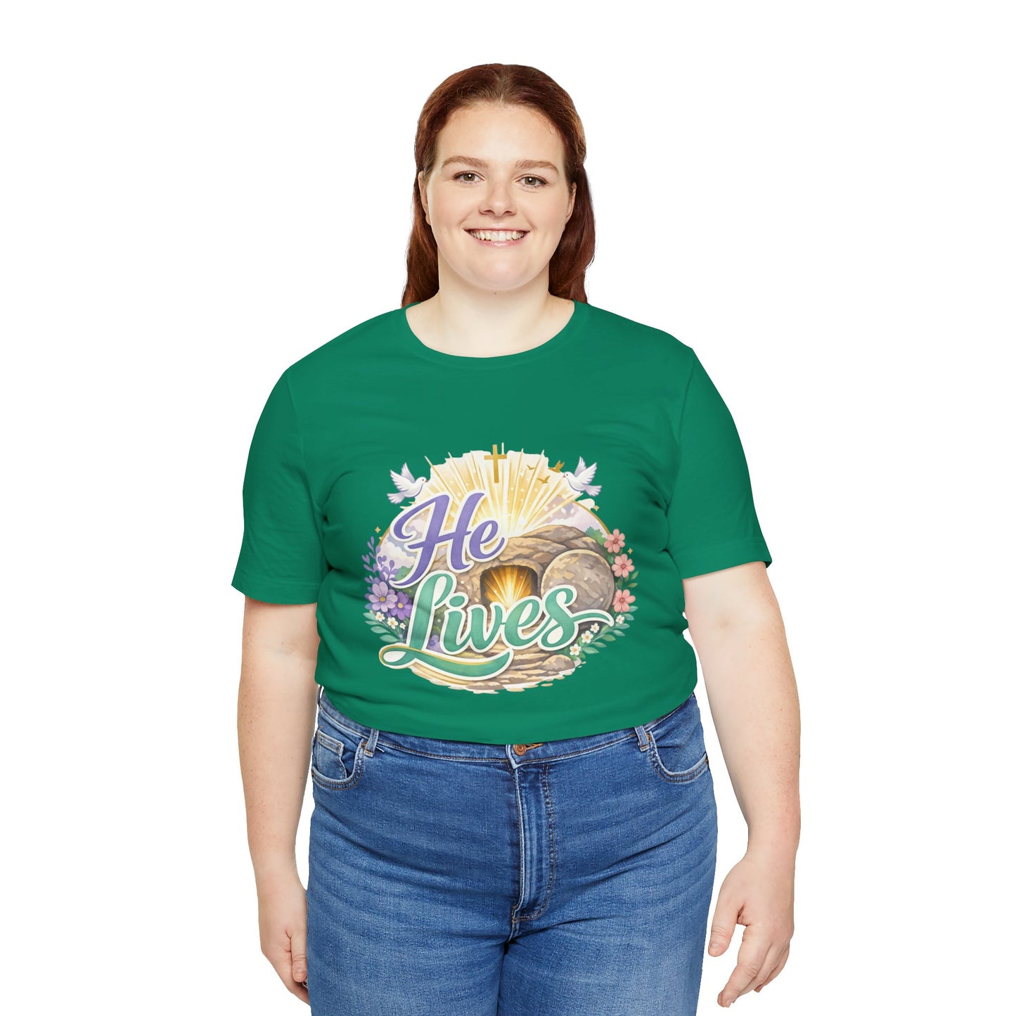 He Lives Jesus Tomb Tee — Christian Easter T‑Shirt