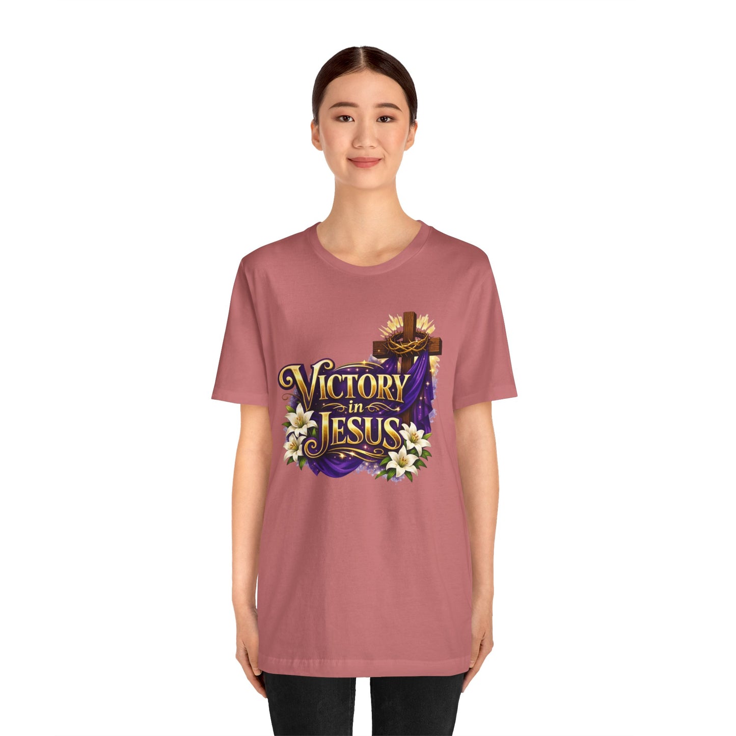 Victory In Jesus Christian T-Shirt — Cross Faith Tee