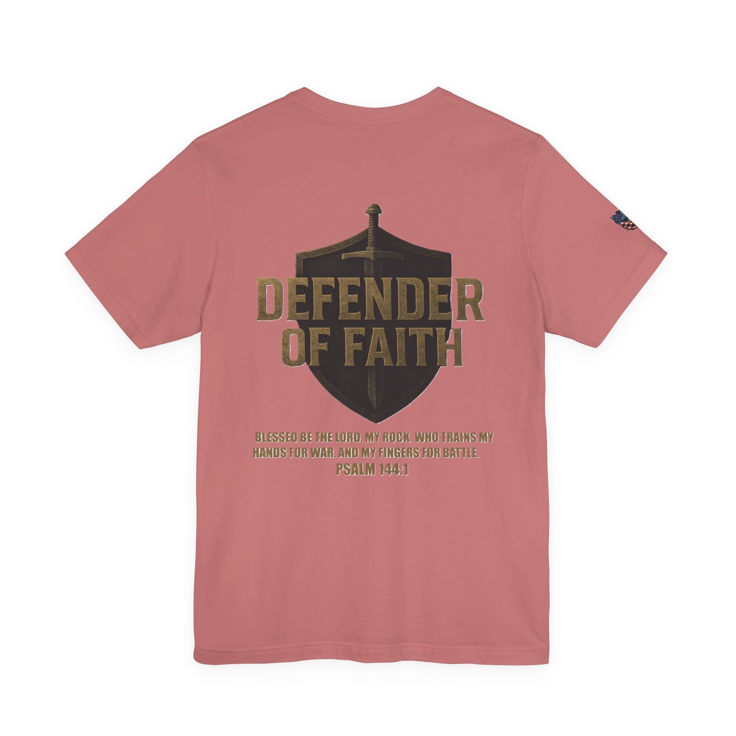 Psalm 144:1 'Defender of Faith' T-Shirt — Christian Scripture Tee