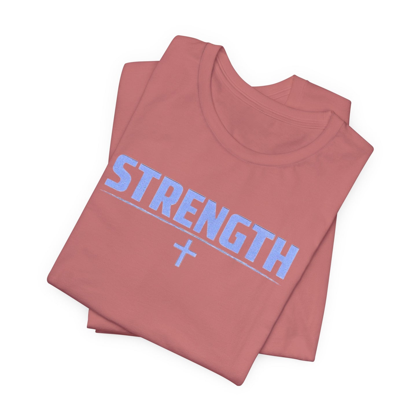 Strength with Cross Tee — Minimal Motivational Fitness Shirt