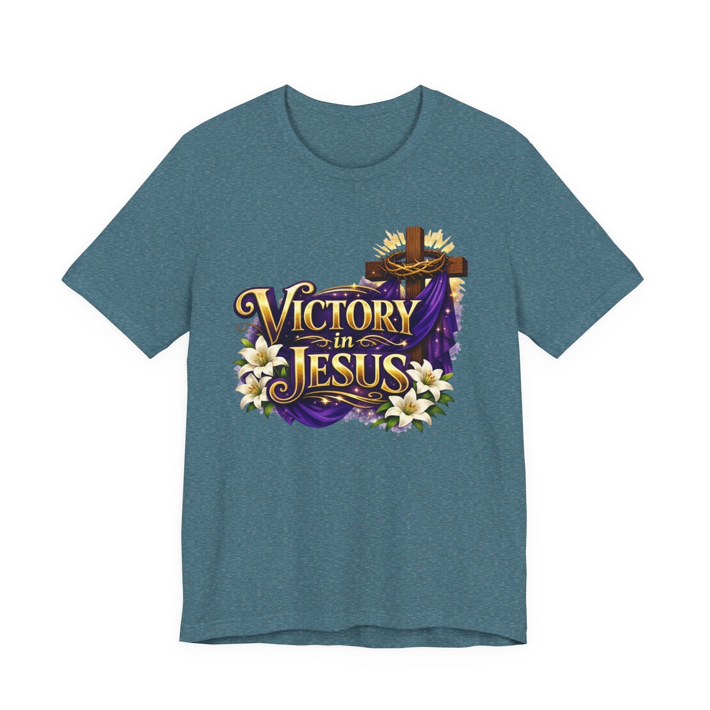 Victory In Jesus Christian T-Shirt — Cross Faith Tee