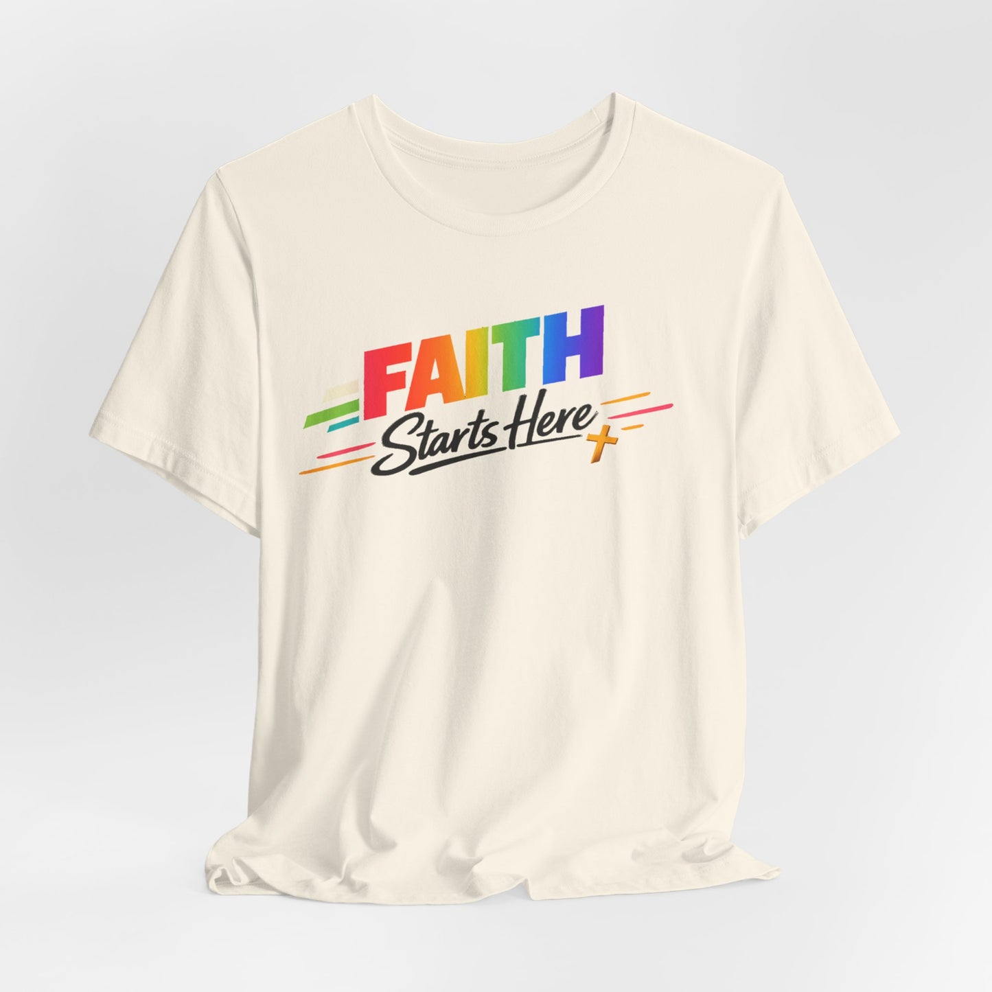 Faith Starts Here Rainbow Tee