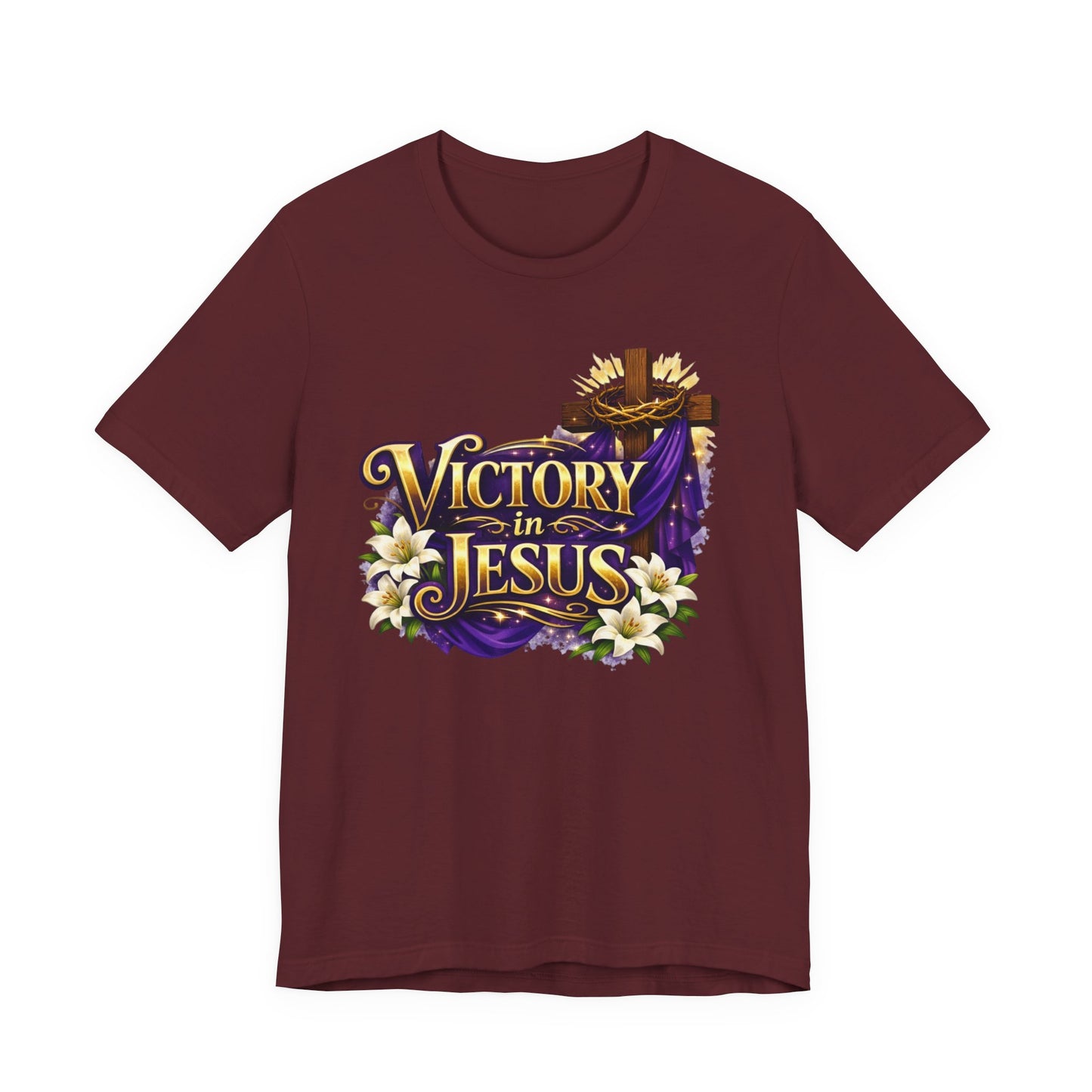 Victory In Jesus Christian T-Shirt — Cross Faith Tee