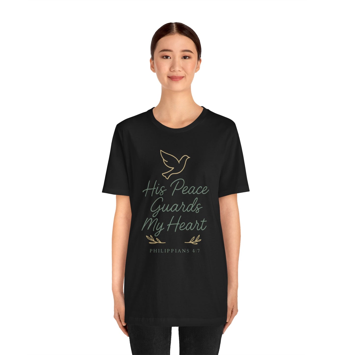 His Peace Guards My Heart Tee — Philippians 4:7 Christian Dove T-Shirt