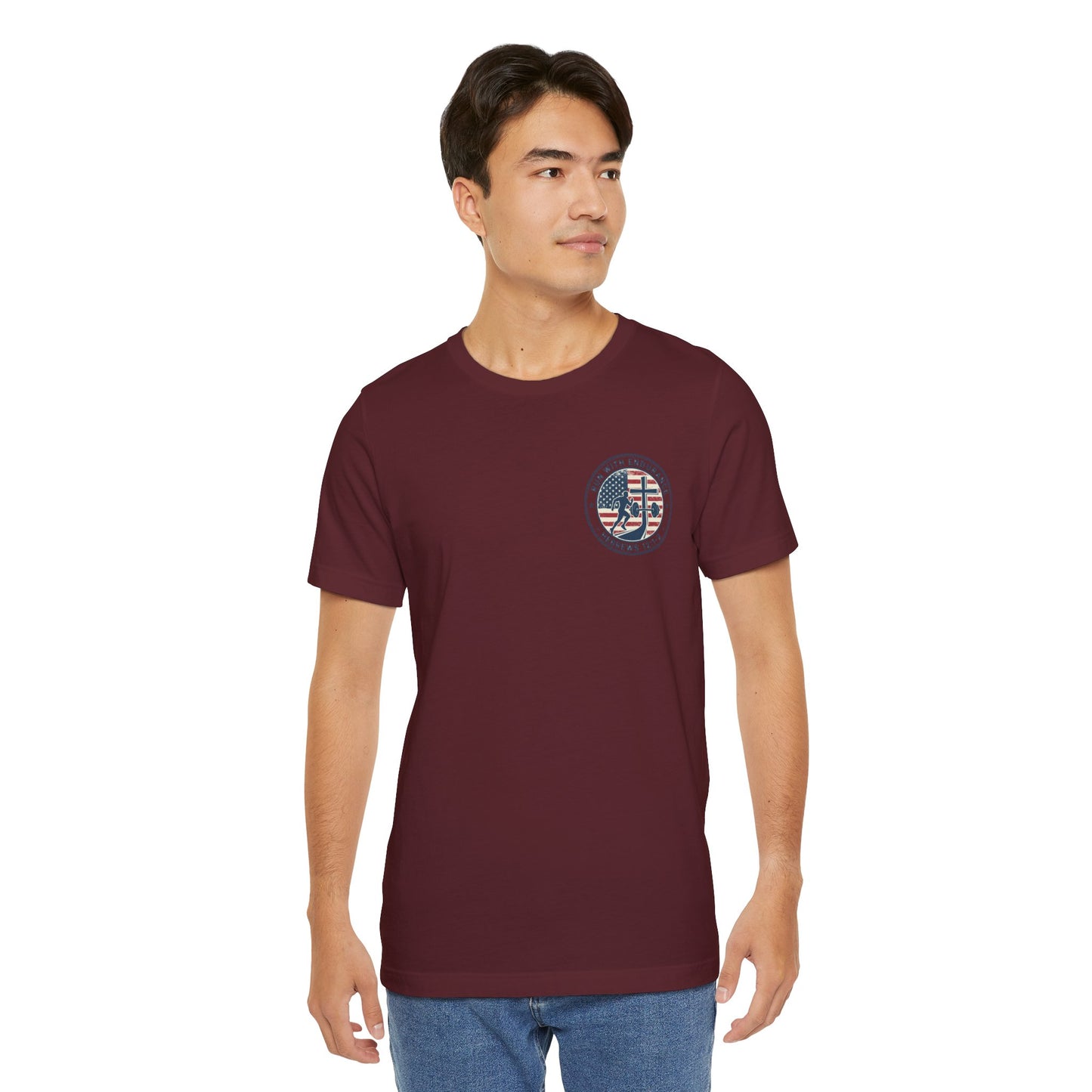 Hebrews 12:1-2 'Run With Endurance' T-Shirt — Inspirational Christian Tee