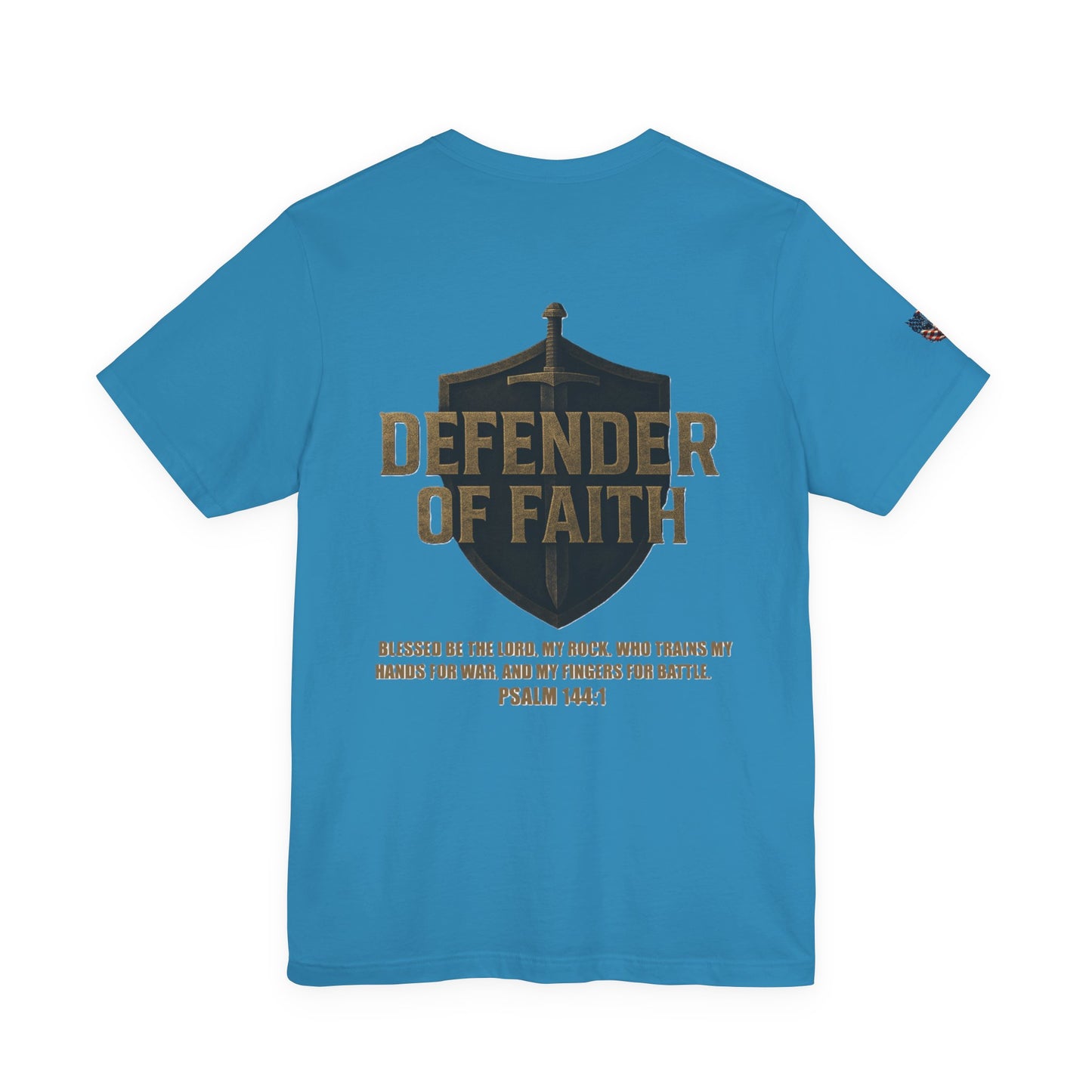 Psalm 144:1 'Defender of Faith' T-Shirt — Christian Scripture Tee