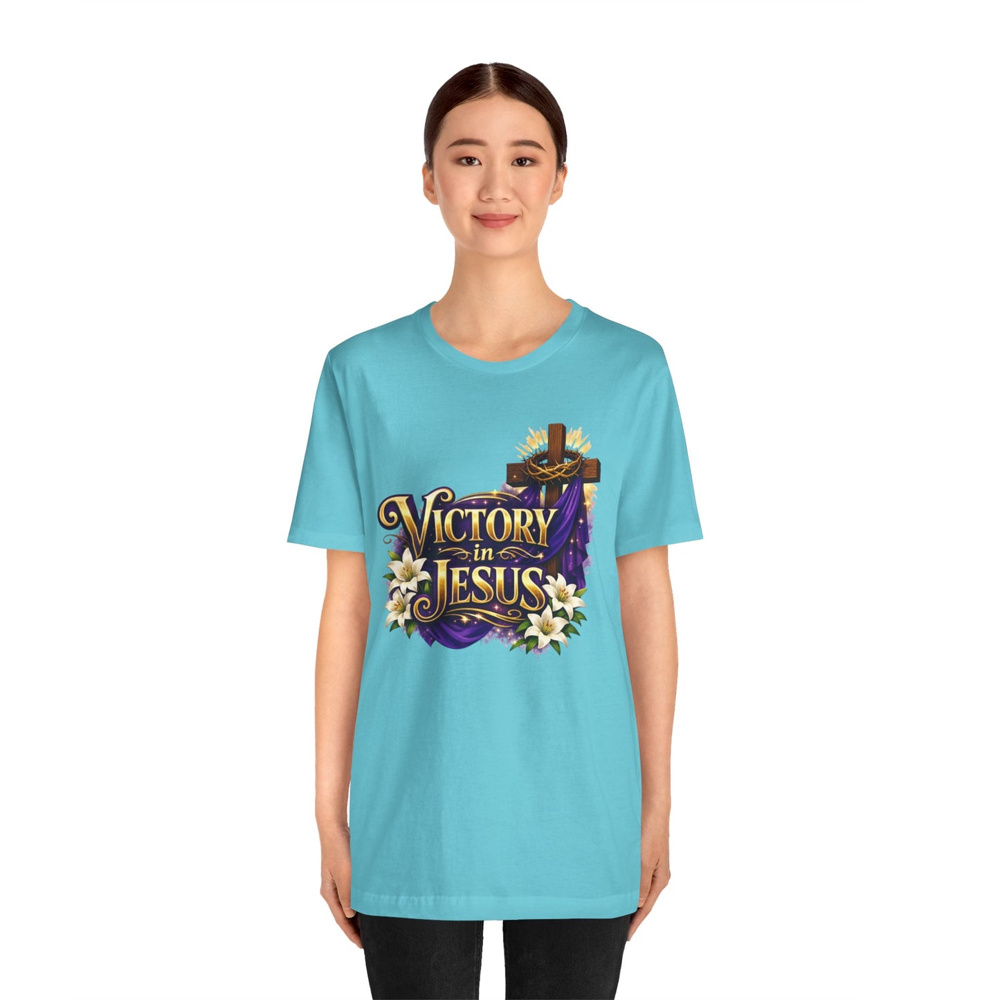 Victory In Jesus Christian T-Shirt — Cross Faith Tee