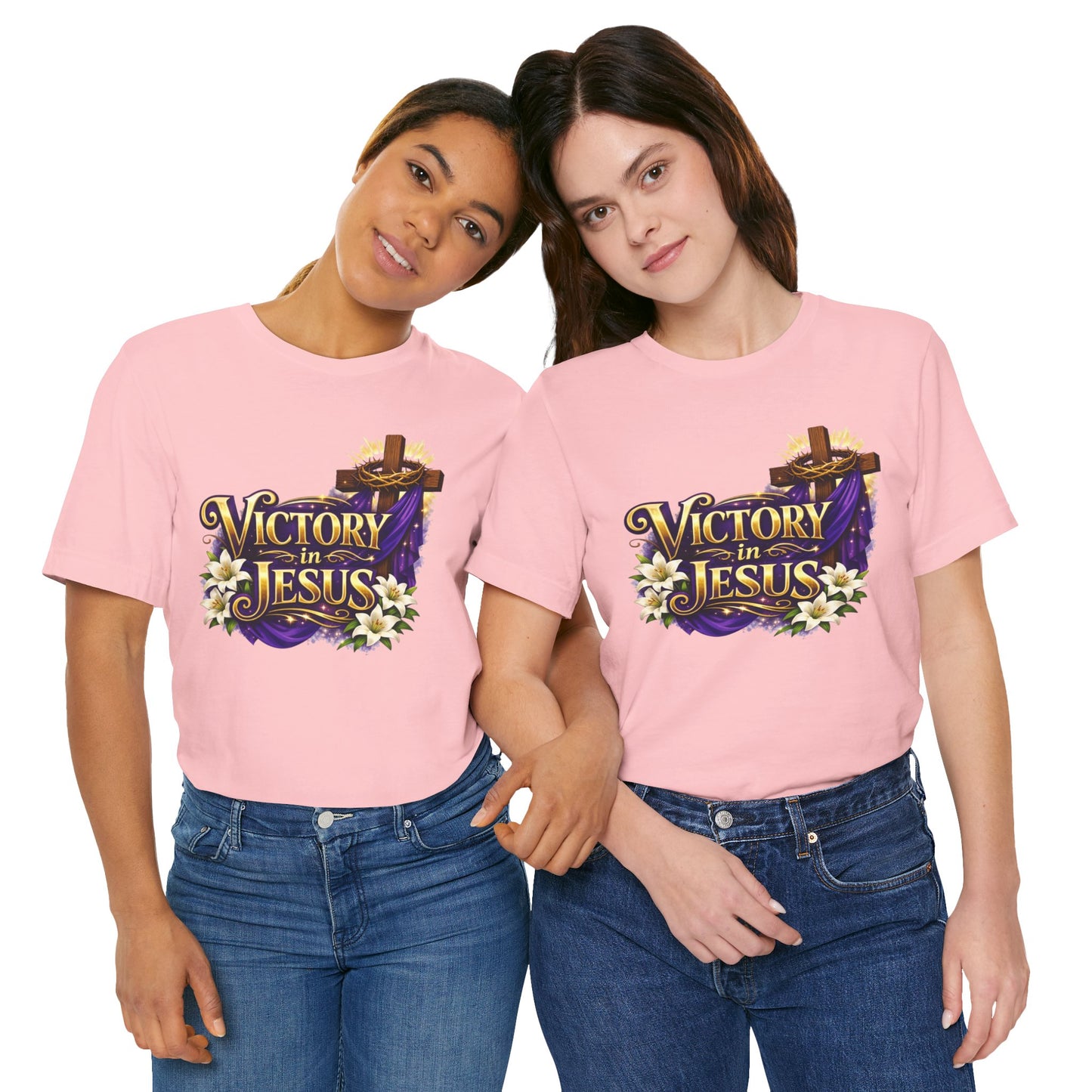Victory In Jesus Christian T-Shirt — Cross Faith Tee