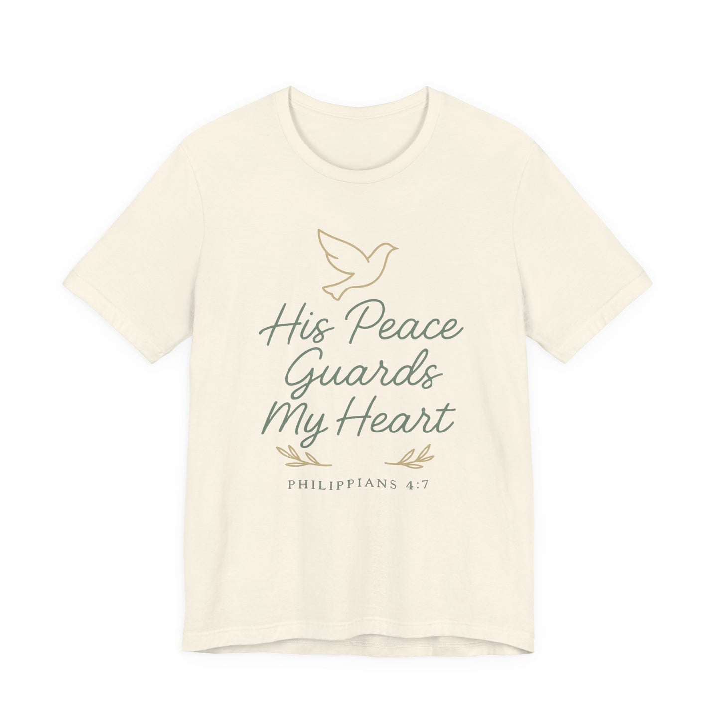 His Peace Guards My Heart Tee — Philippians 4:7 Christian Dove T-Shirt