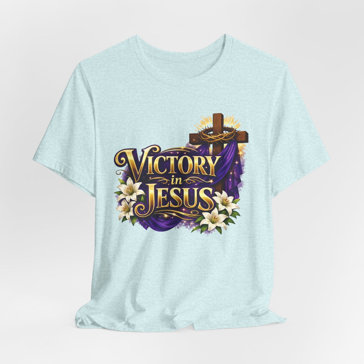 Victory In Jesus Christian T-Shirt — Cross Faith Tee