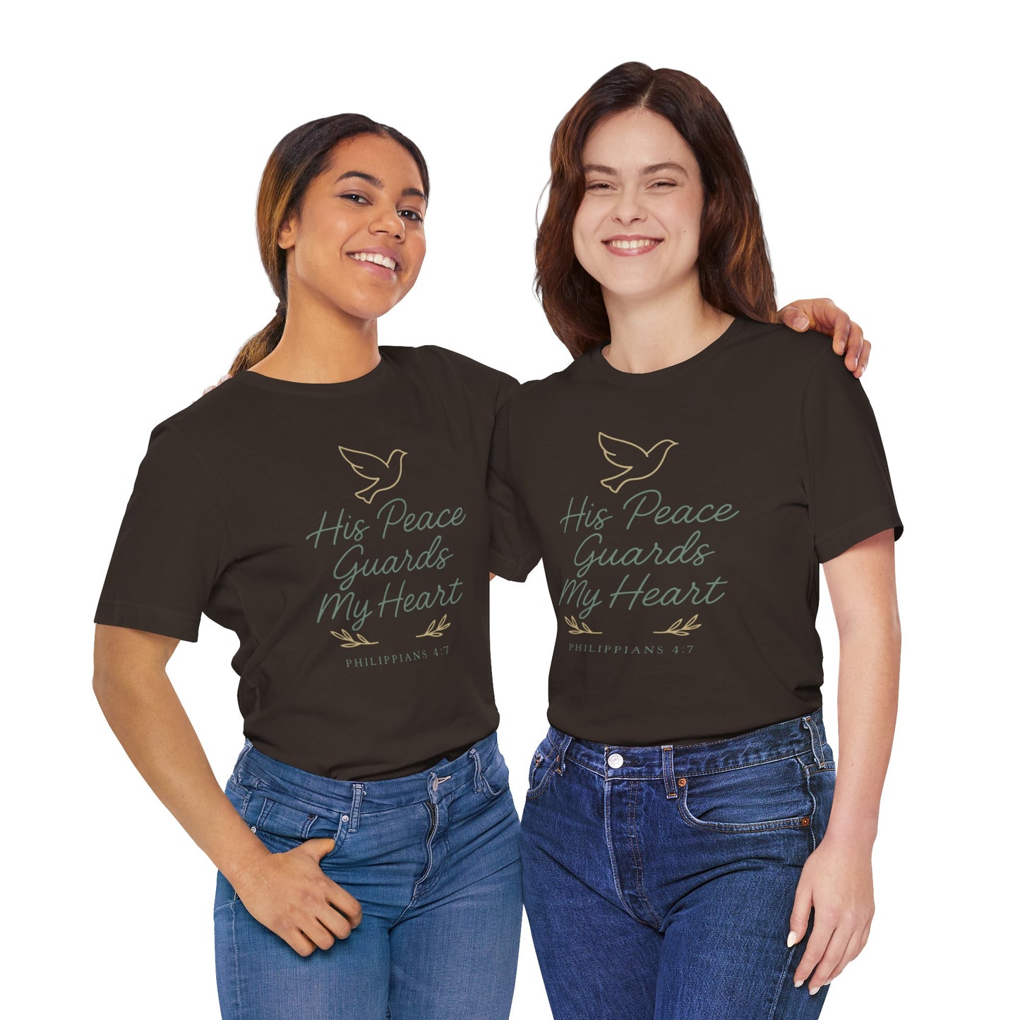 His Peace Guards My Heart Tee — Philippians 4:7 Christian Dove T-Shirt
