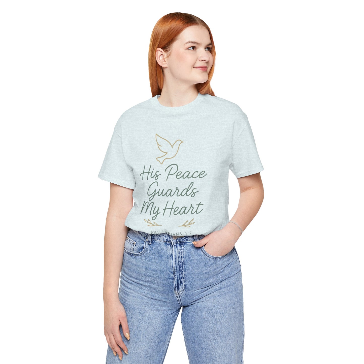 His Peace Guards My Heart Tee — Philippians 4:7 Christian Dove T-Shirt