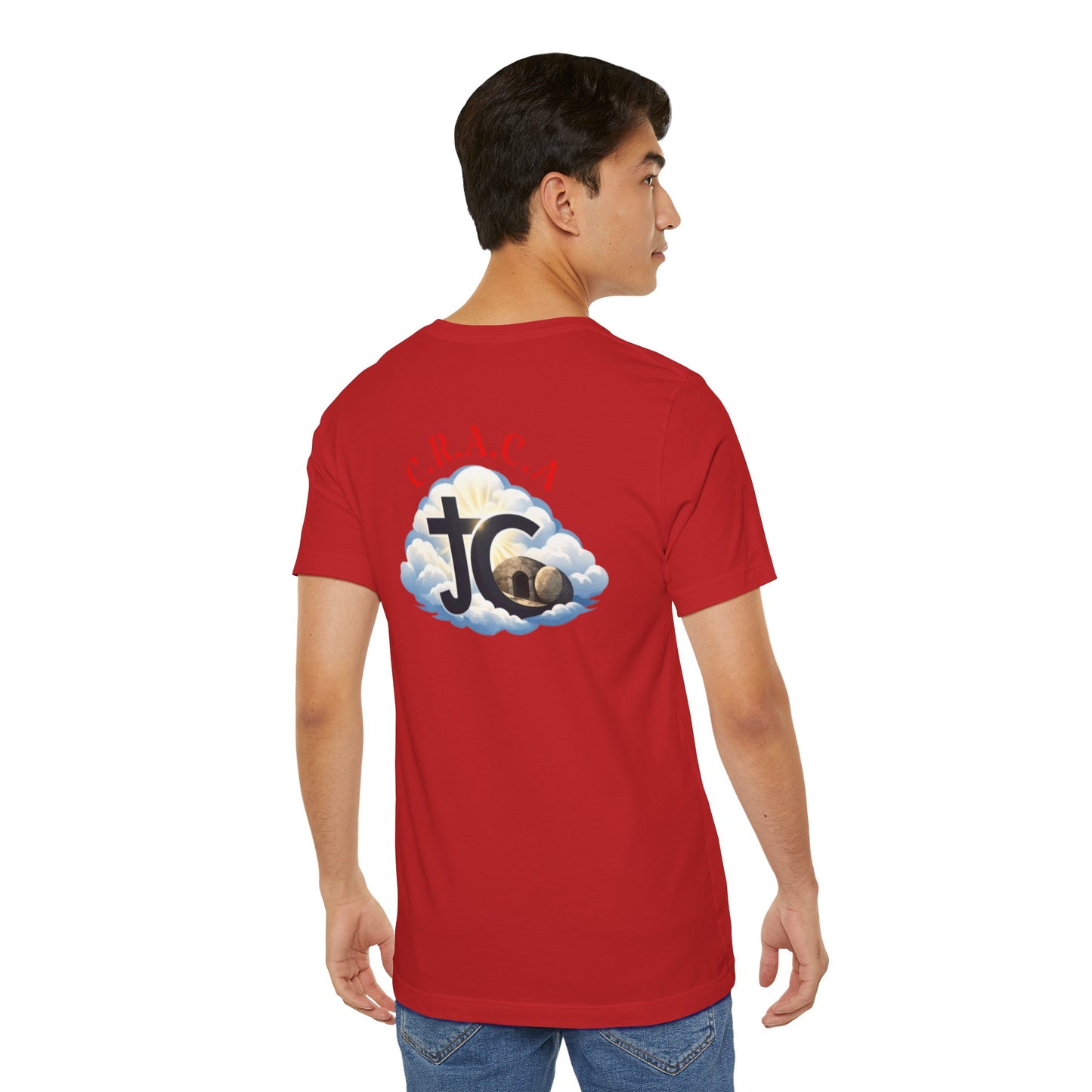 Christian JC Cross Tee — CRACA (Crucified.Risen.And.Coming.Again) Graphic T‑Shirt