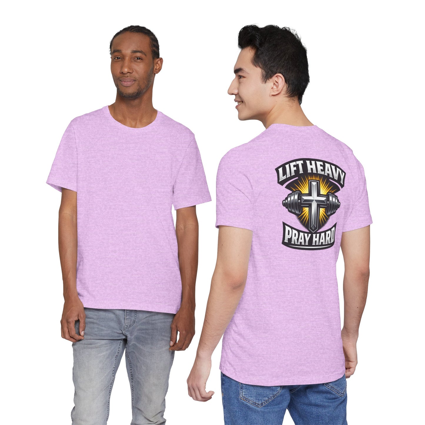 Lift Heavy Pray Hard T‑Shirt — Christian Fitness Gym Tee