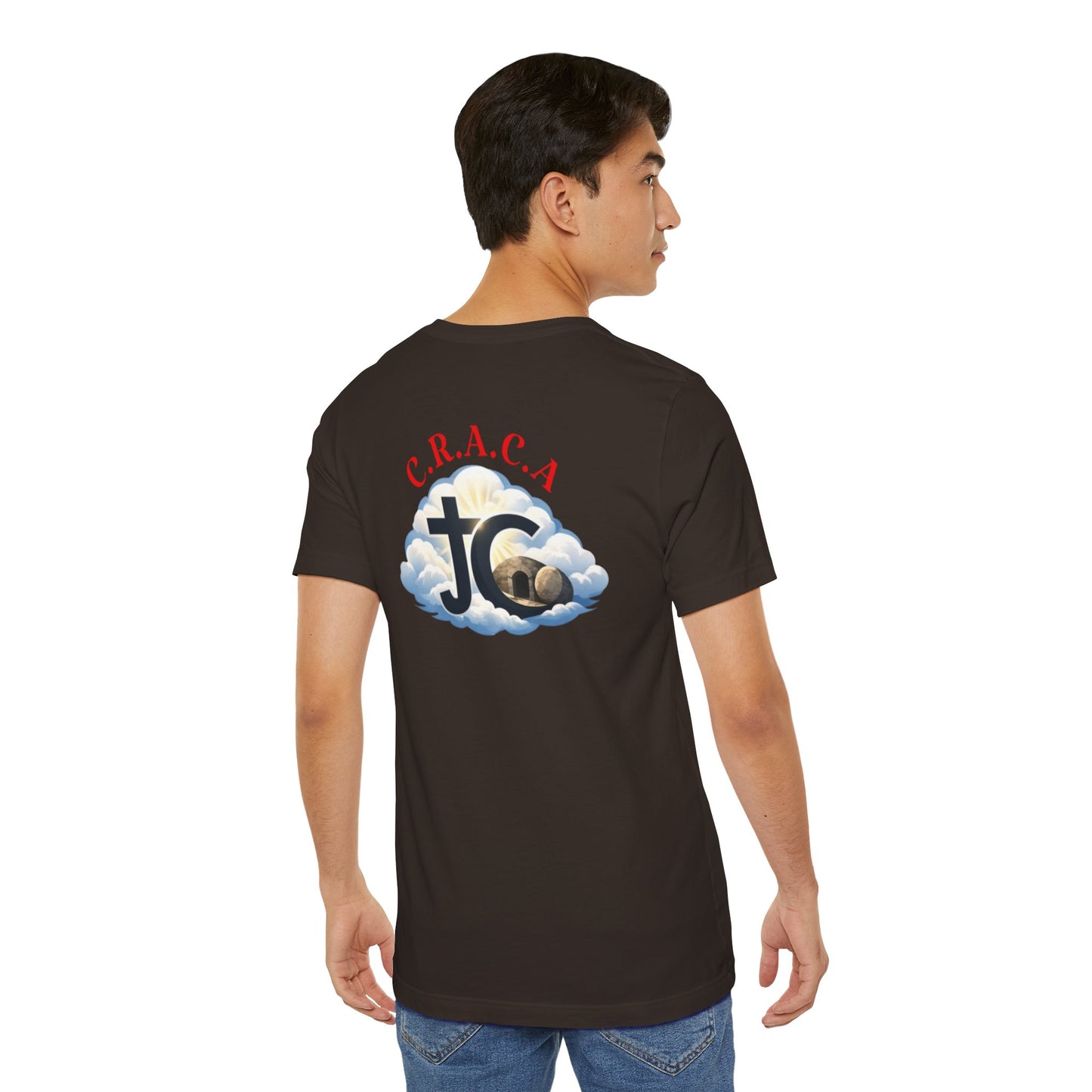 Christian JC Cross Tee — CRACA (Crucified.Risen.And.Coming.Again) Graphic T‑Shirt