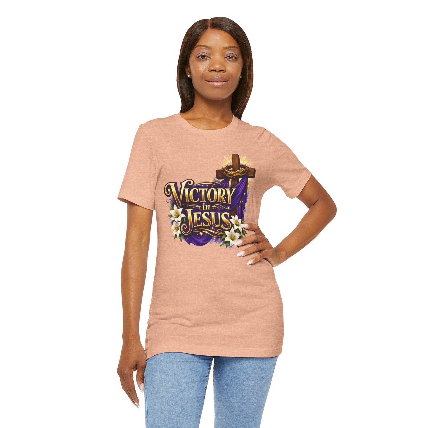 Victory In Jesus Christian T-Shirt — Cross Faith Tee