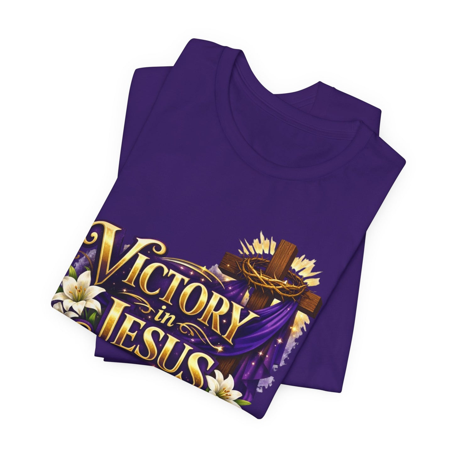 Victory In Jesus Christian T-Shirt — Cross Faith Tee