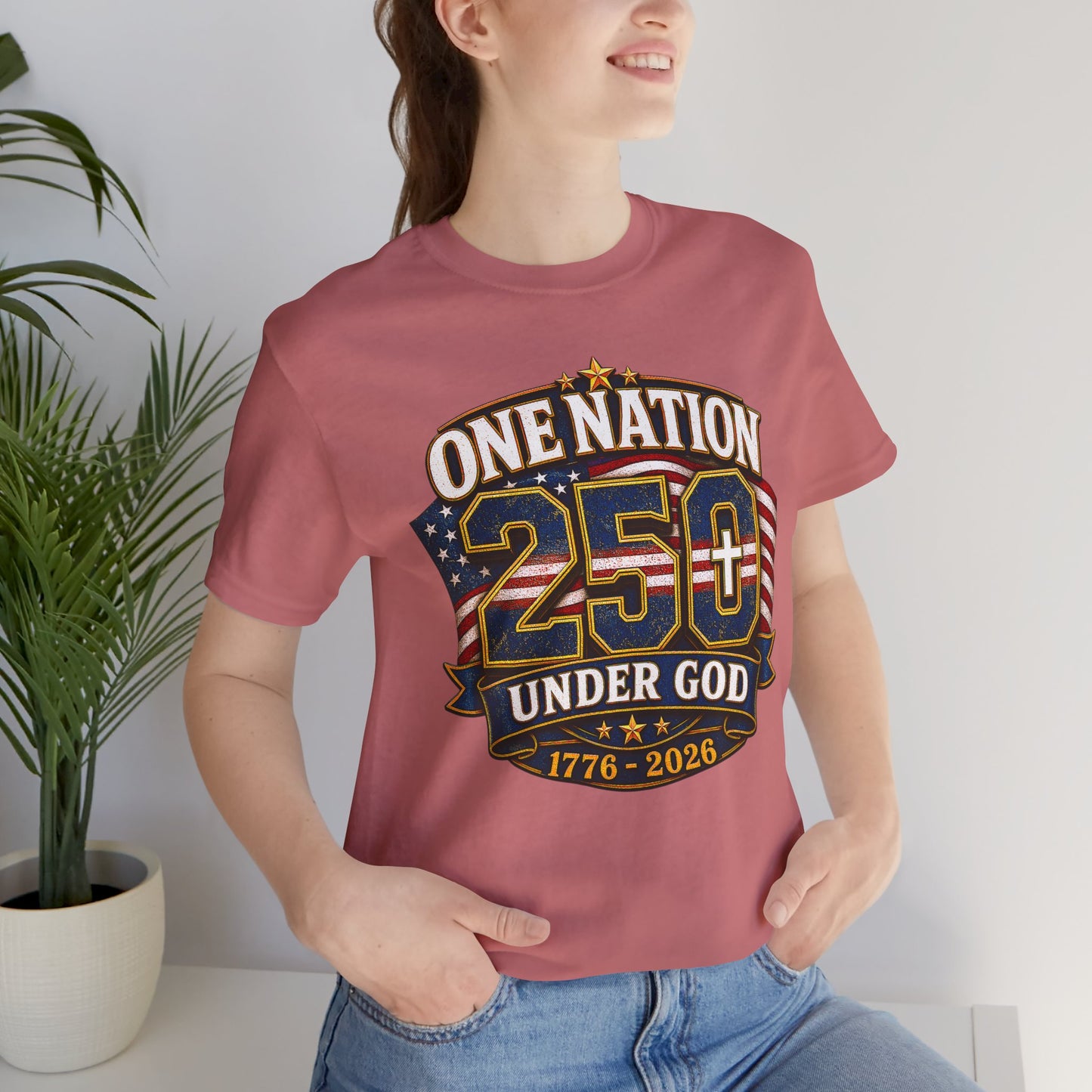 250th USA Independence T-Shirt — "One Nation Under God" 1776–2026 Patriotic Tee