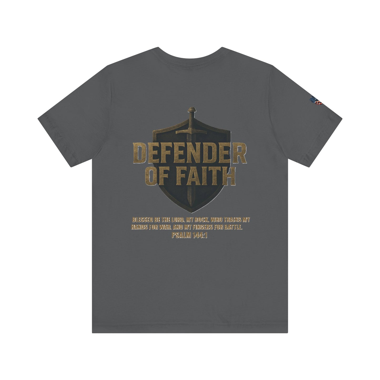 Psalm 144:1 'Defender of Faith' T-Shirt — Christian Scripture Tee