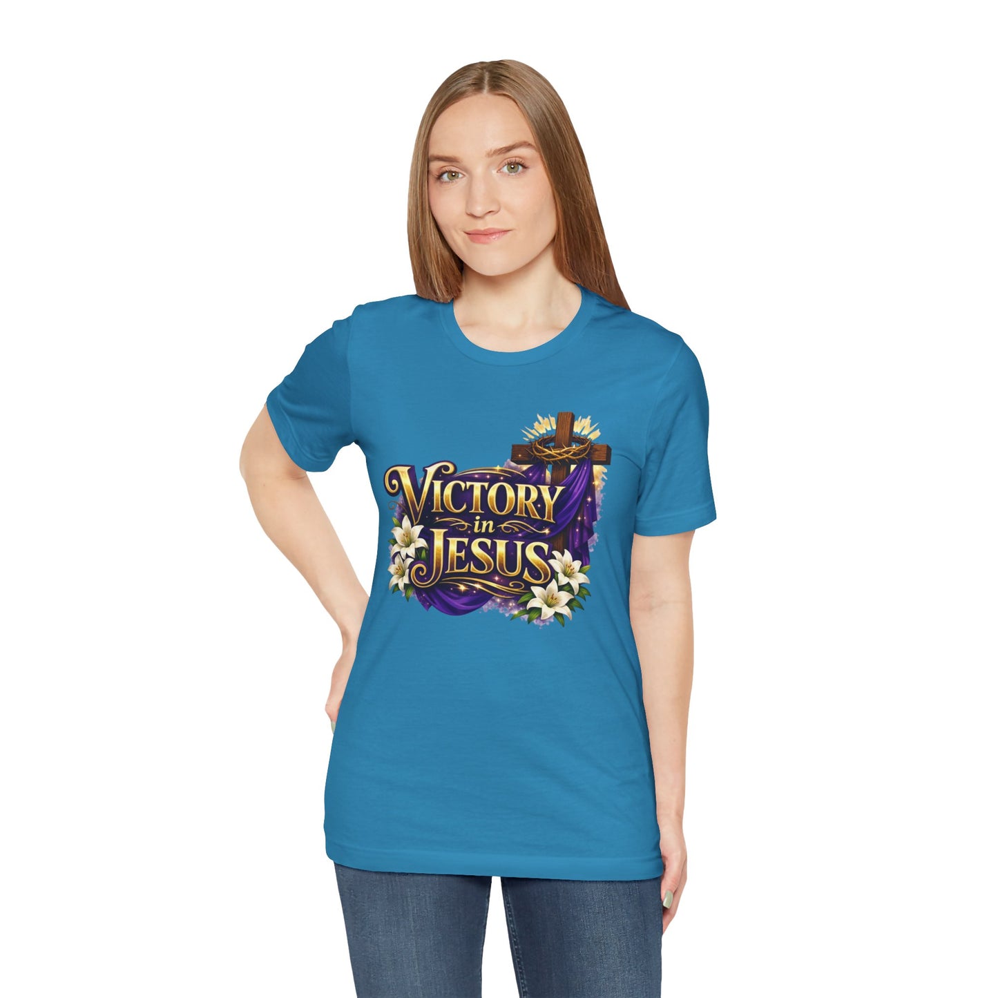 Victory In Jesus Christian T-Shirt — Cross Faith Tee