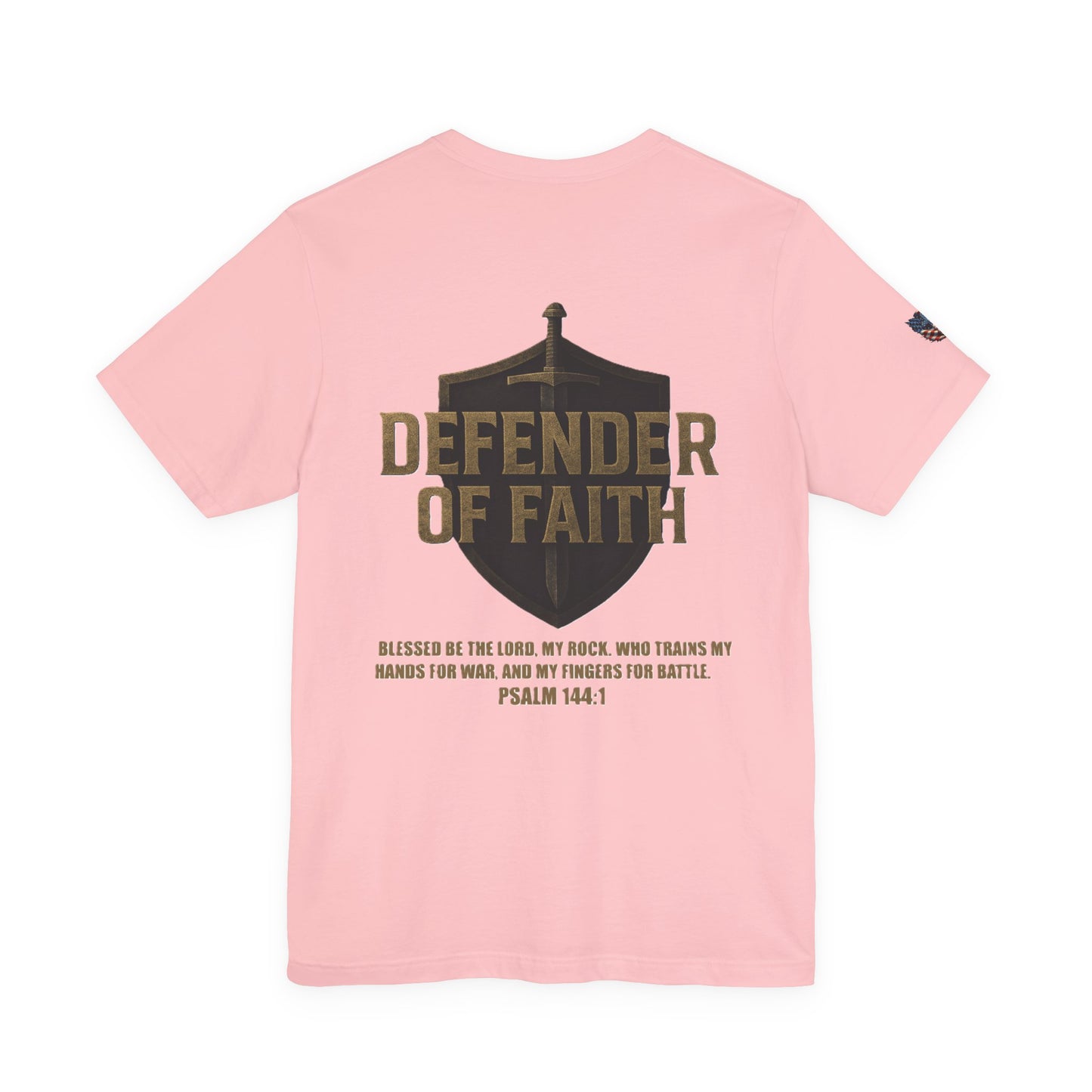 Psalm 144:1 'Defender of Faith' T-Shirt — Christian Scripture Tee