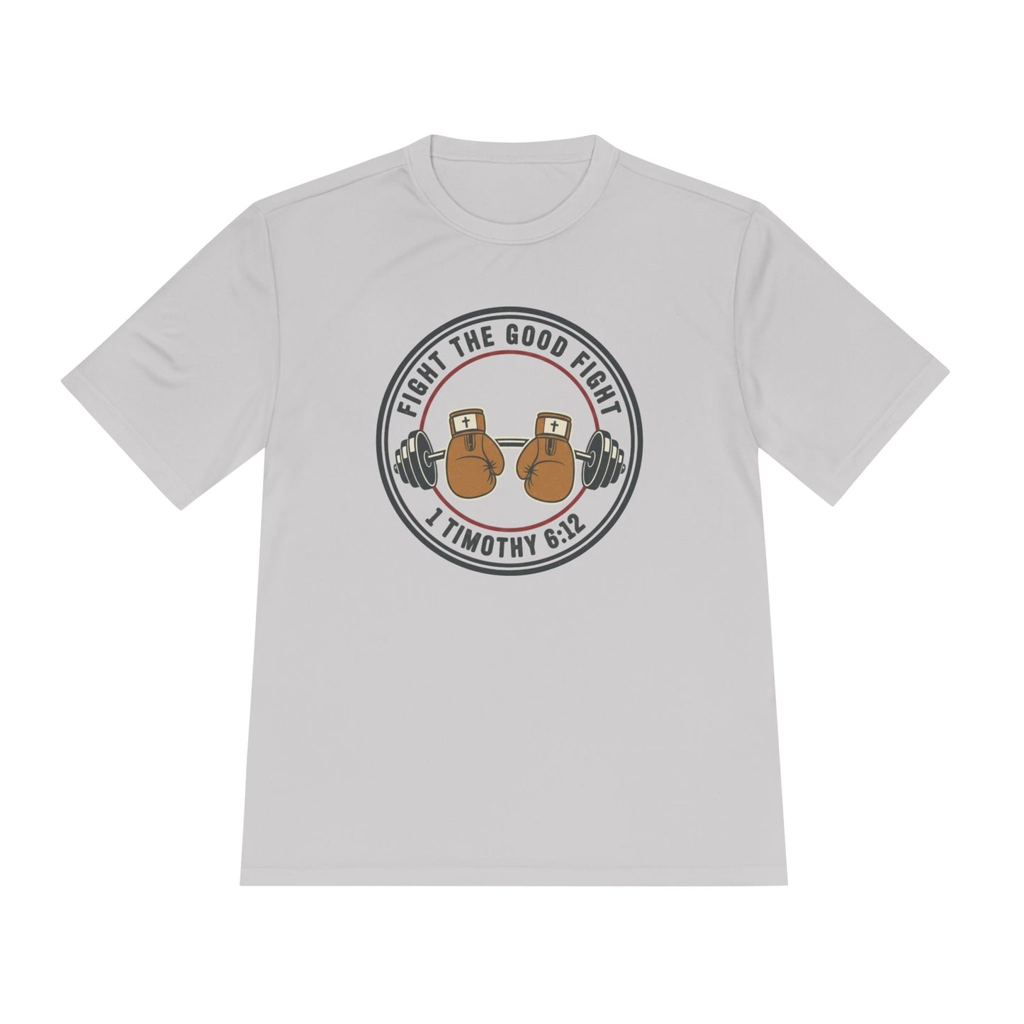 1 Timothy 6:12 'Fight the Good Fight' Moisture-Wicking Workout Tee