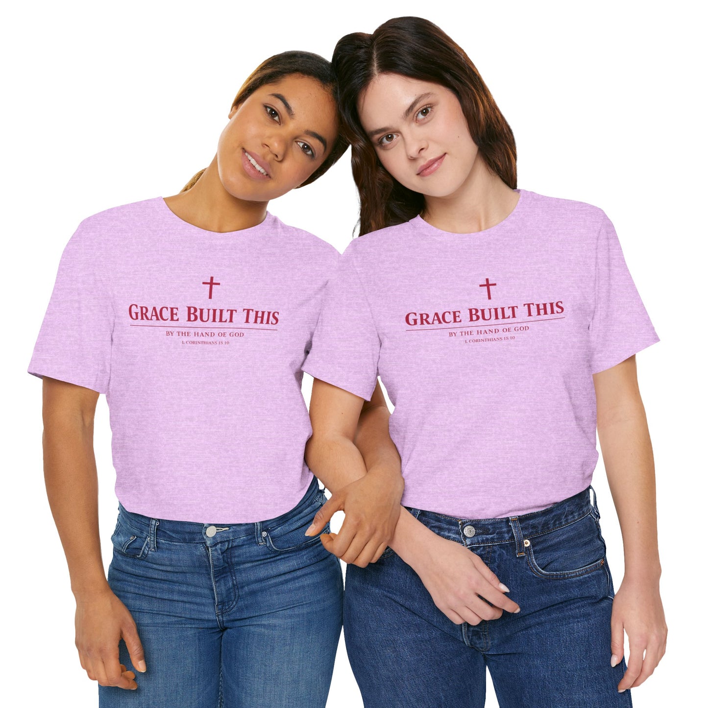 Grace Built This T-Shirt — Christian Faith Tee with Cross