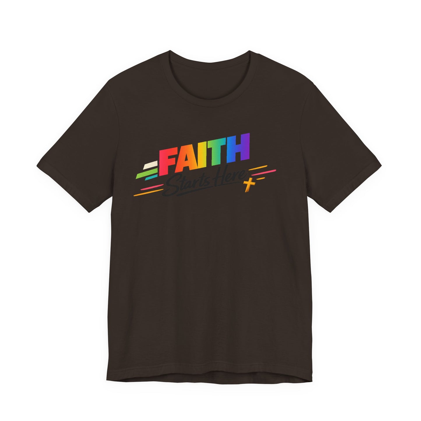 Faith Starts Here Rainbow Tee