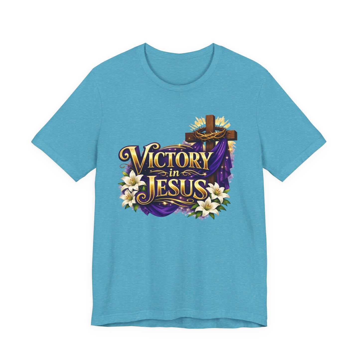 Victory In Jesus Christian T-Shirt — Cross Faith Tee