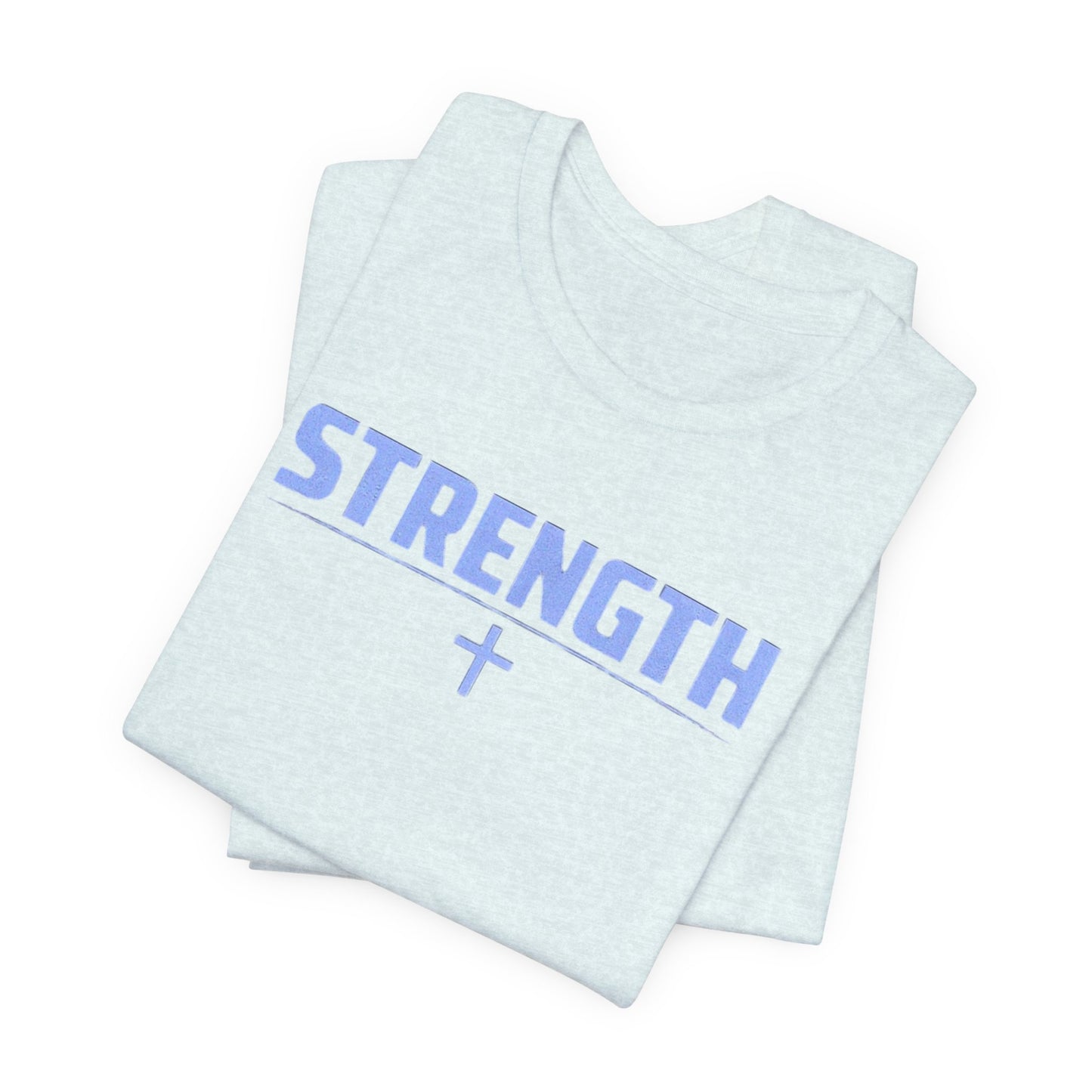 Strength with Cross Tee — Minimal Motivational Fitness Shirt