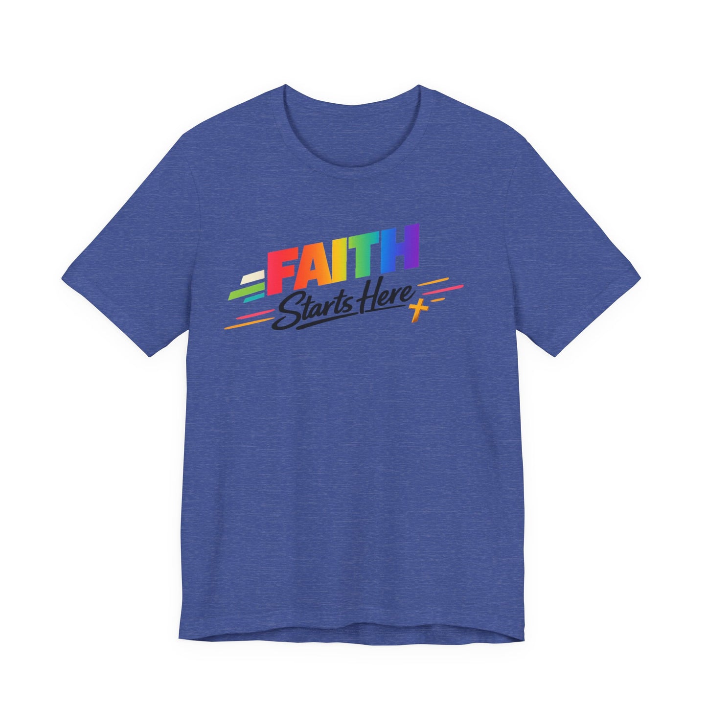 Faith Starts Here Rainbow Tee