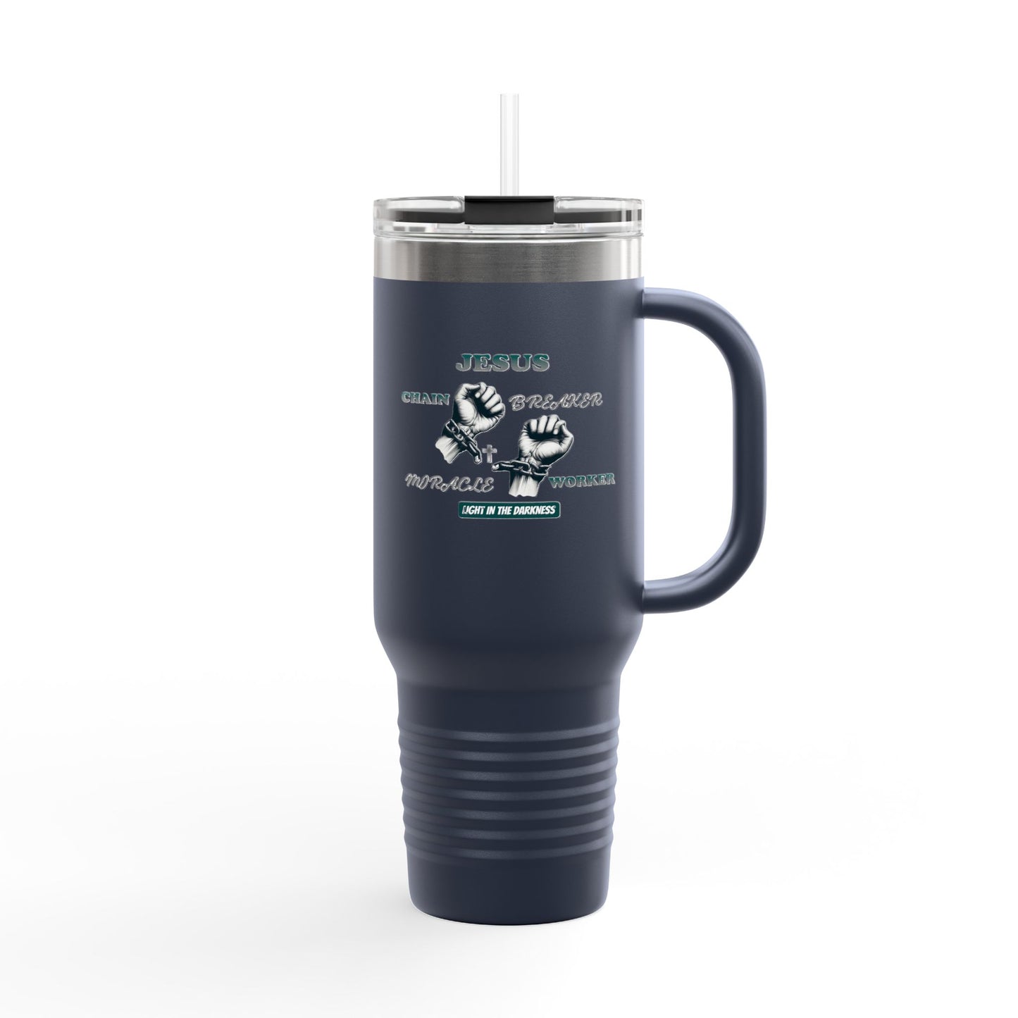 Travel Mug - Jesus Chain Breaker Miracle Worker Design
