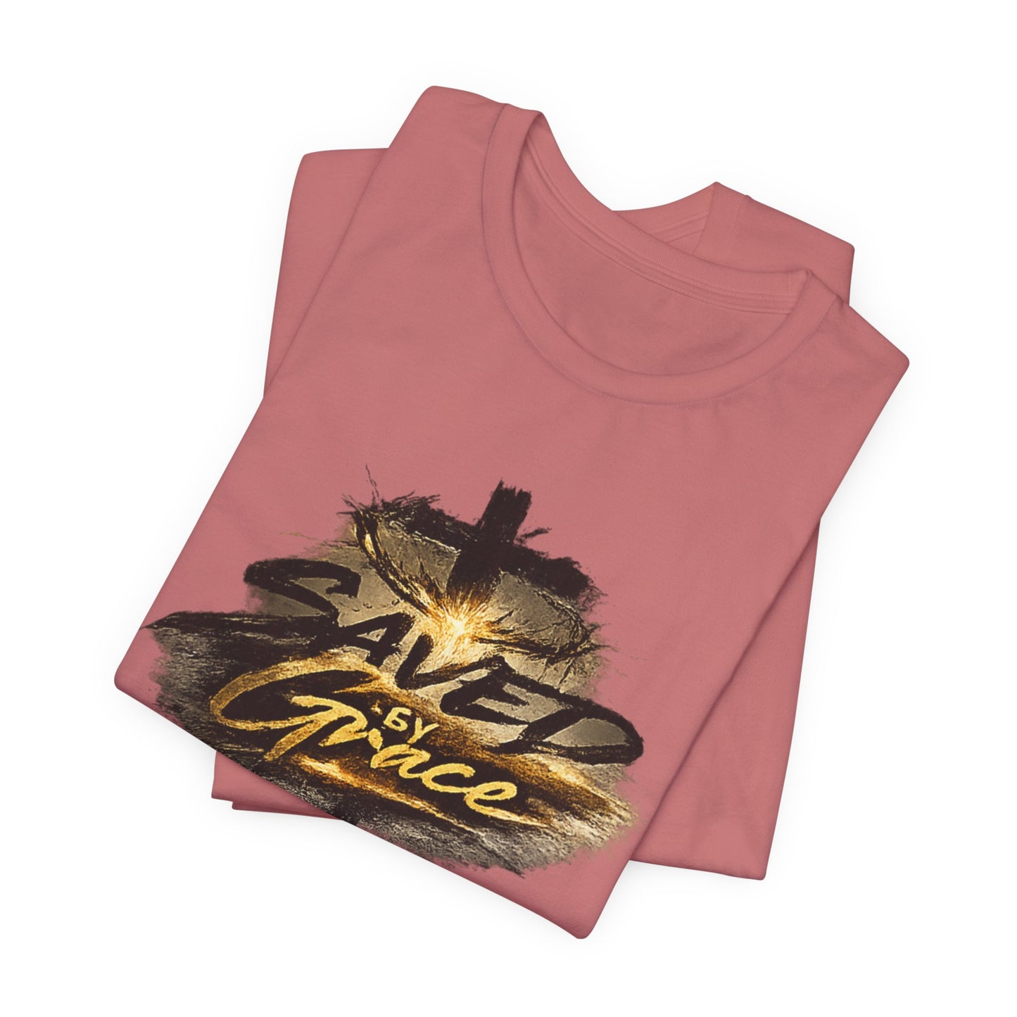 Saved By Grace T‑Shirt — Christian Cross Faith Tee
