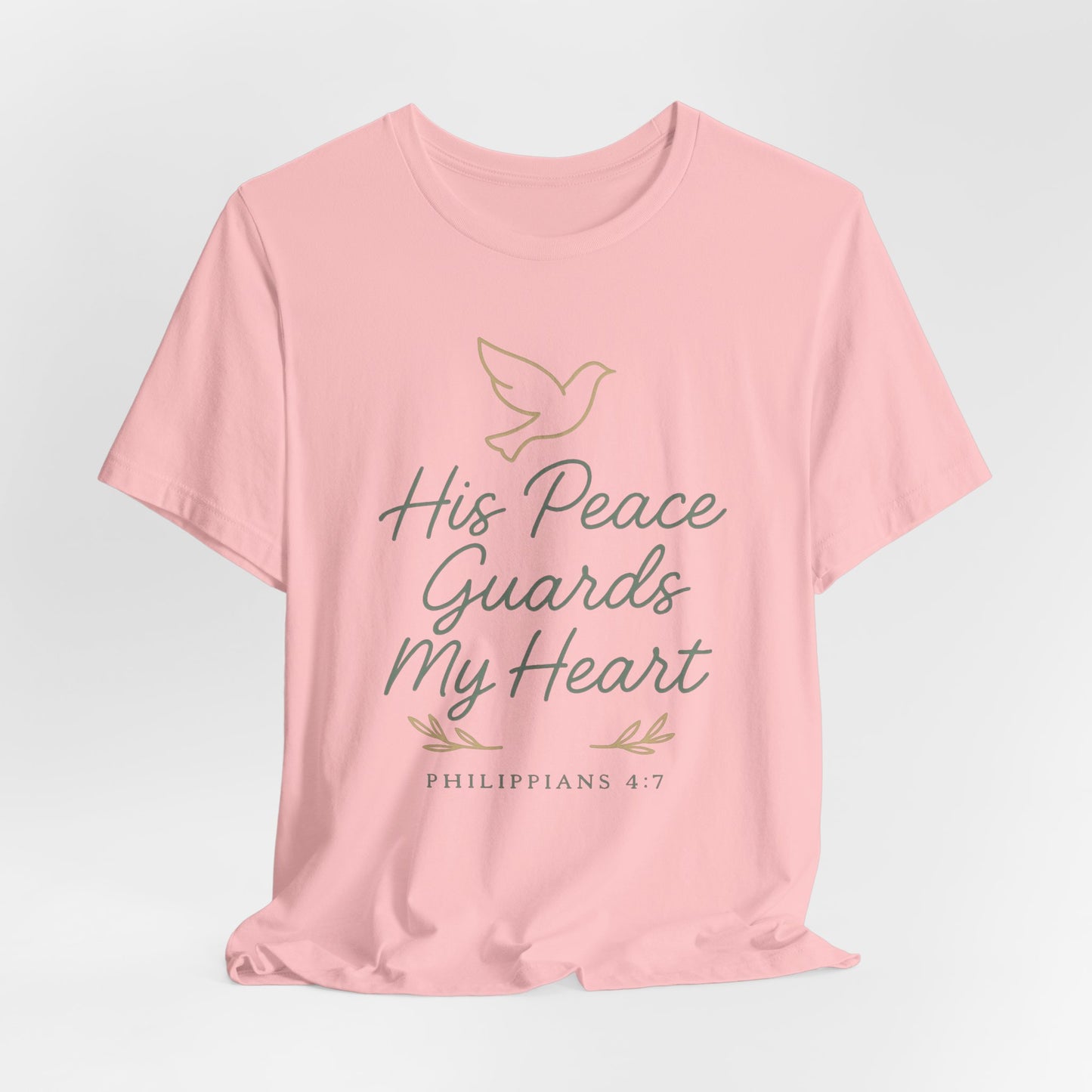 His Peace Guards My Heart Tee — Philippians 4:7 Christian Dove T-Shirt