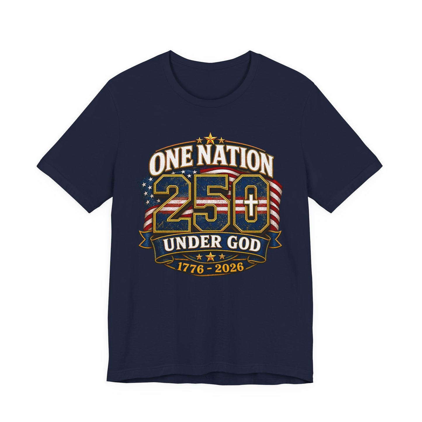 250th USA Independence T-Shirt — "One Nation Under God" 1776–2026 Patriotic Tee