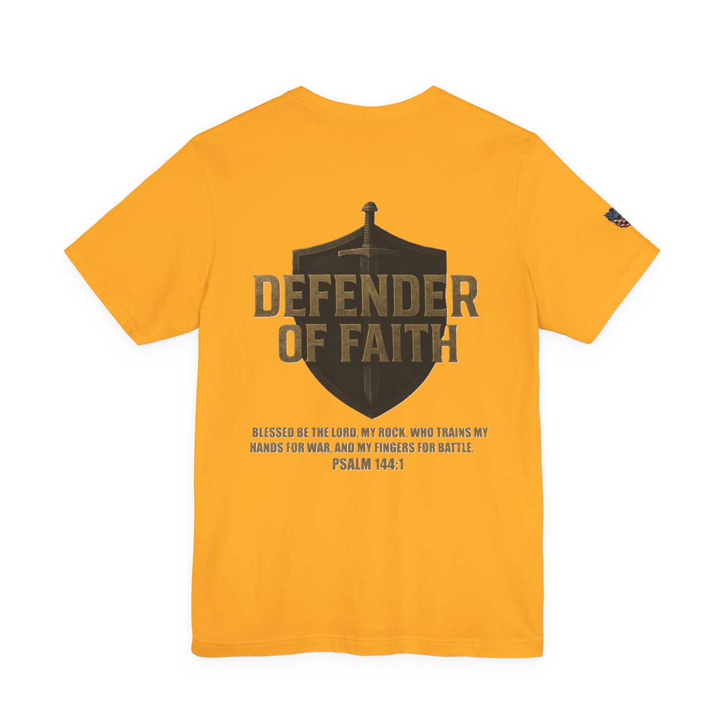 Psalm 144:1 'Defender of Faith' T-Shirt — Christian Scripture Tee